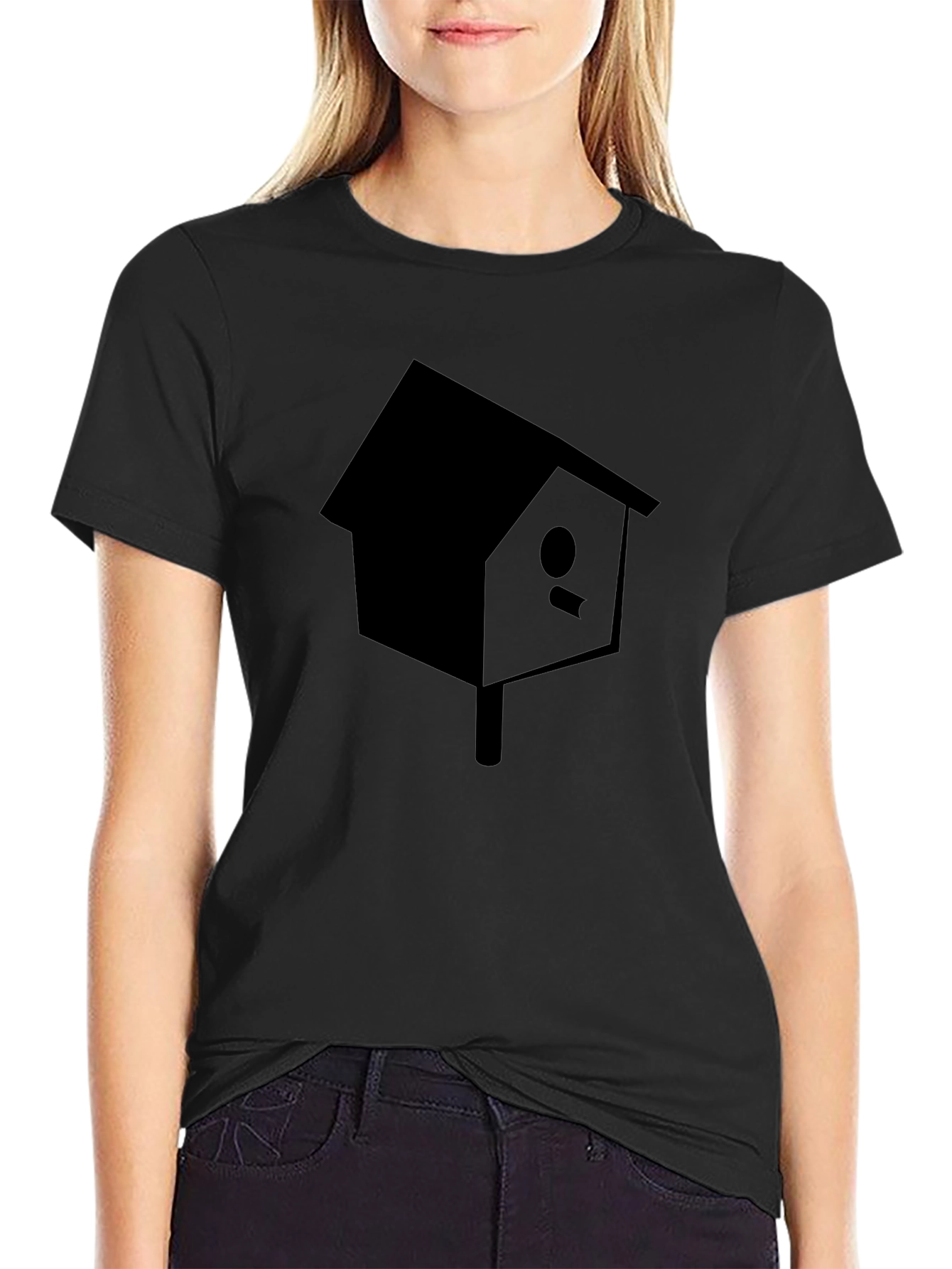Birdhouse Graphic Tee - Black Cotton Casual T-Shirt
