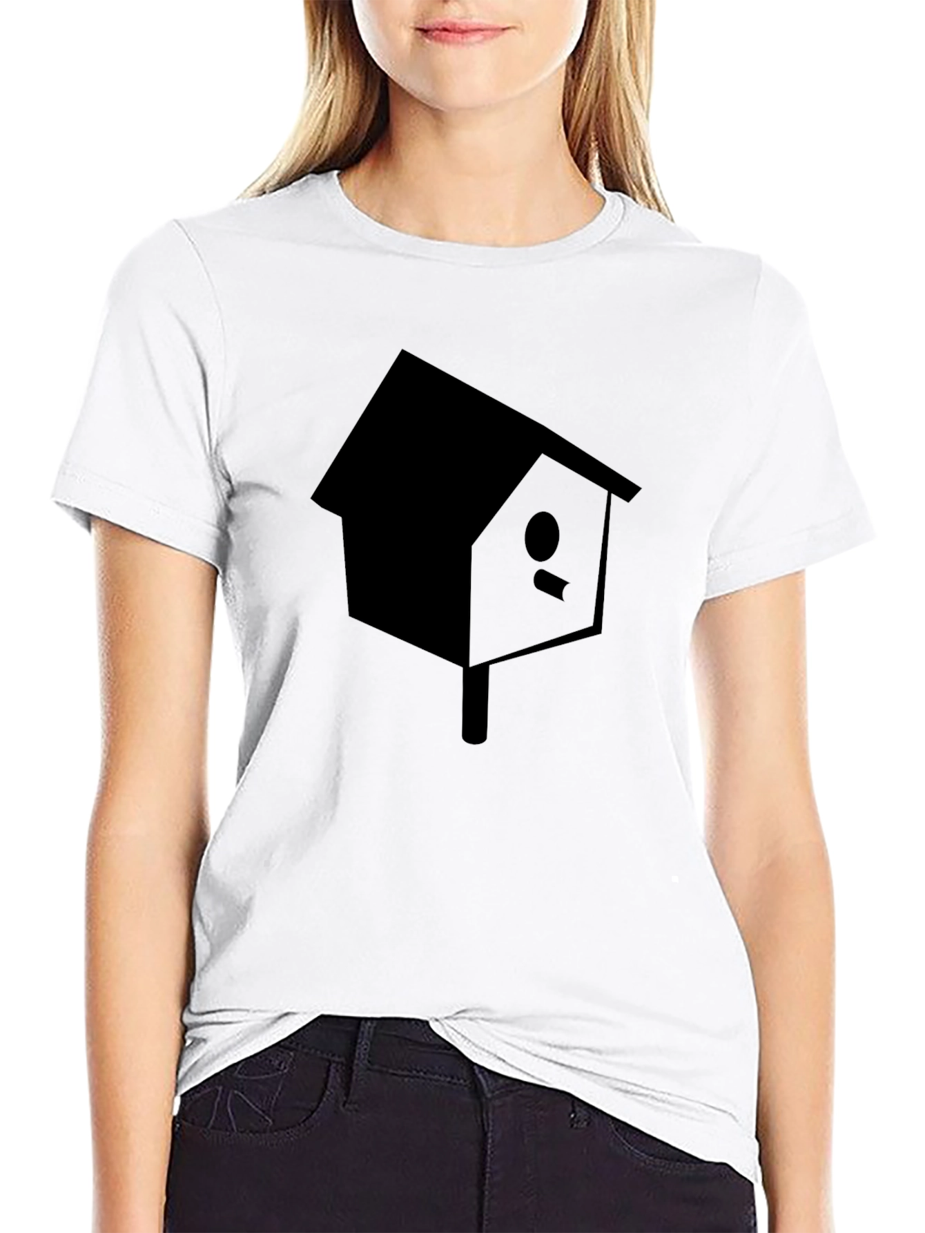 Birdhouse Graphic Tee - Black Cotton Casual T-Shirt