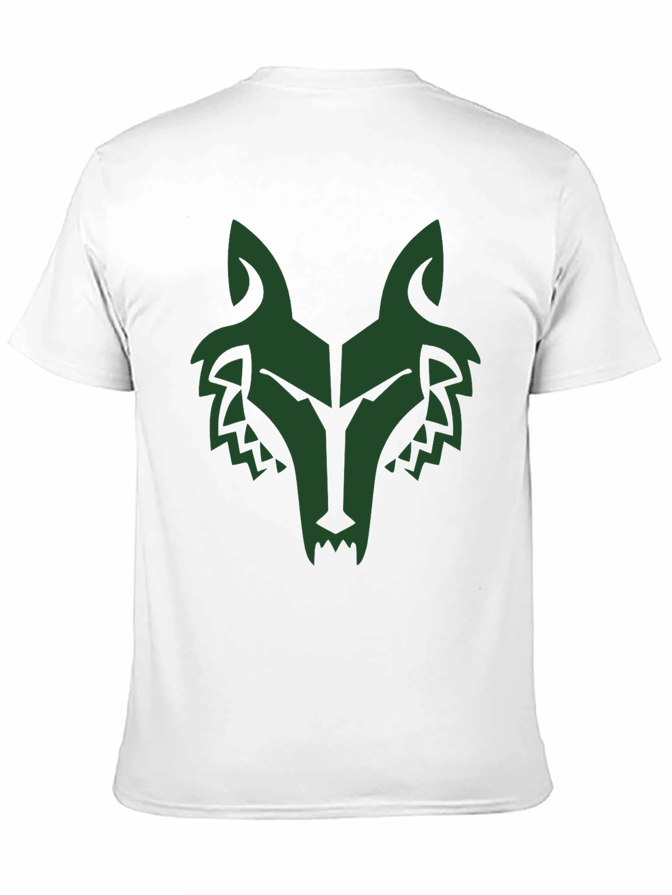 Mens Black T-Shirt with Green Wolf Graphic