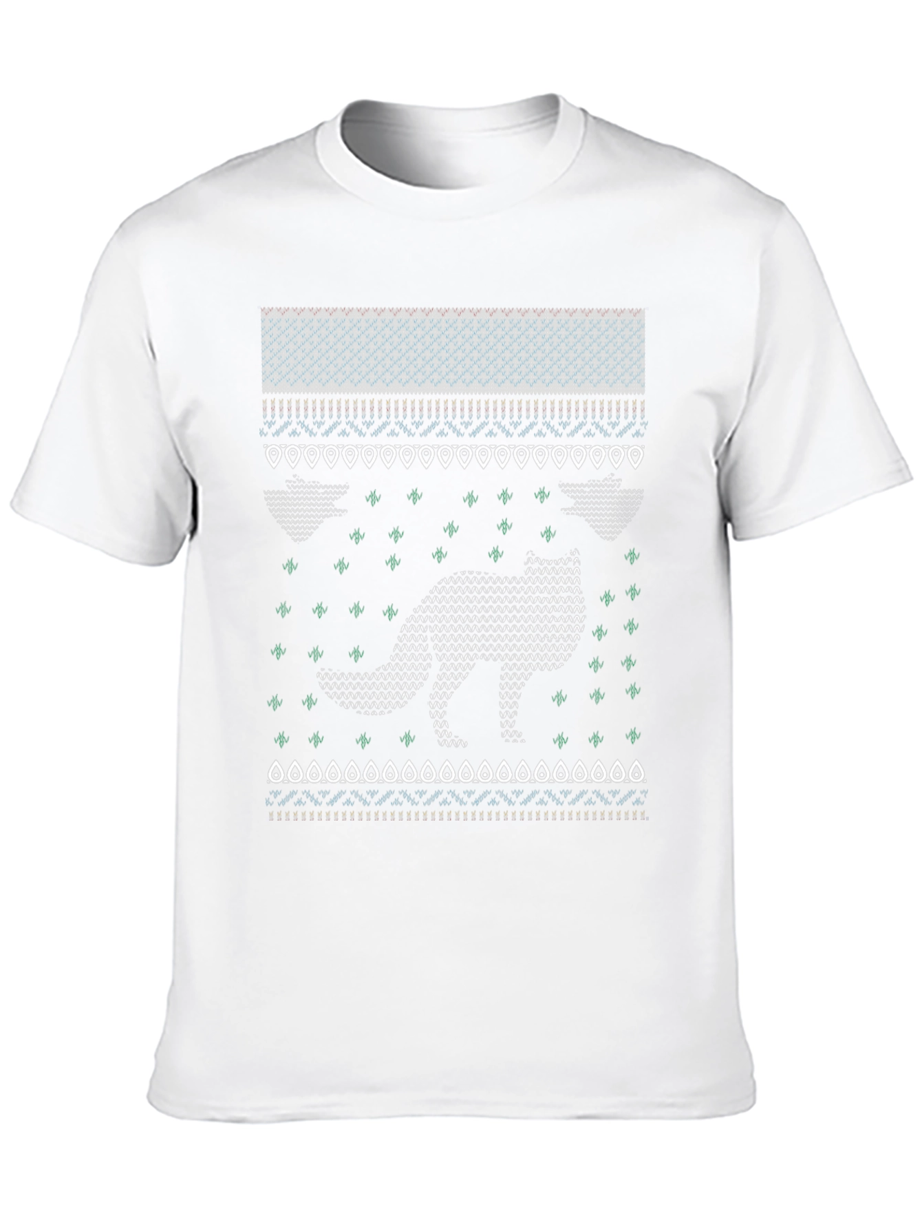 Festive Fox Knit Style T-Shirt