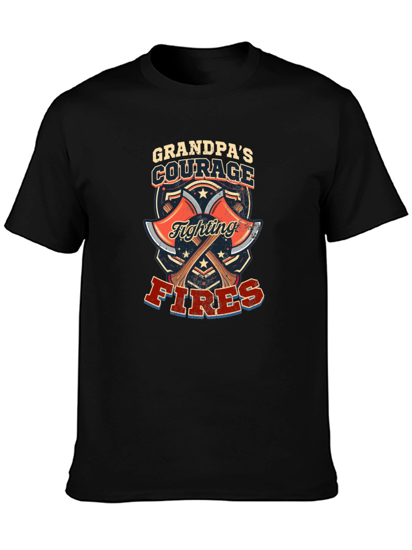 Grandpas Courage Firefighter Graphic T-Shirt