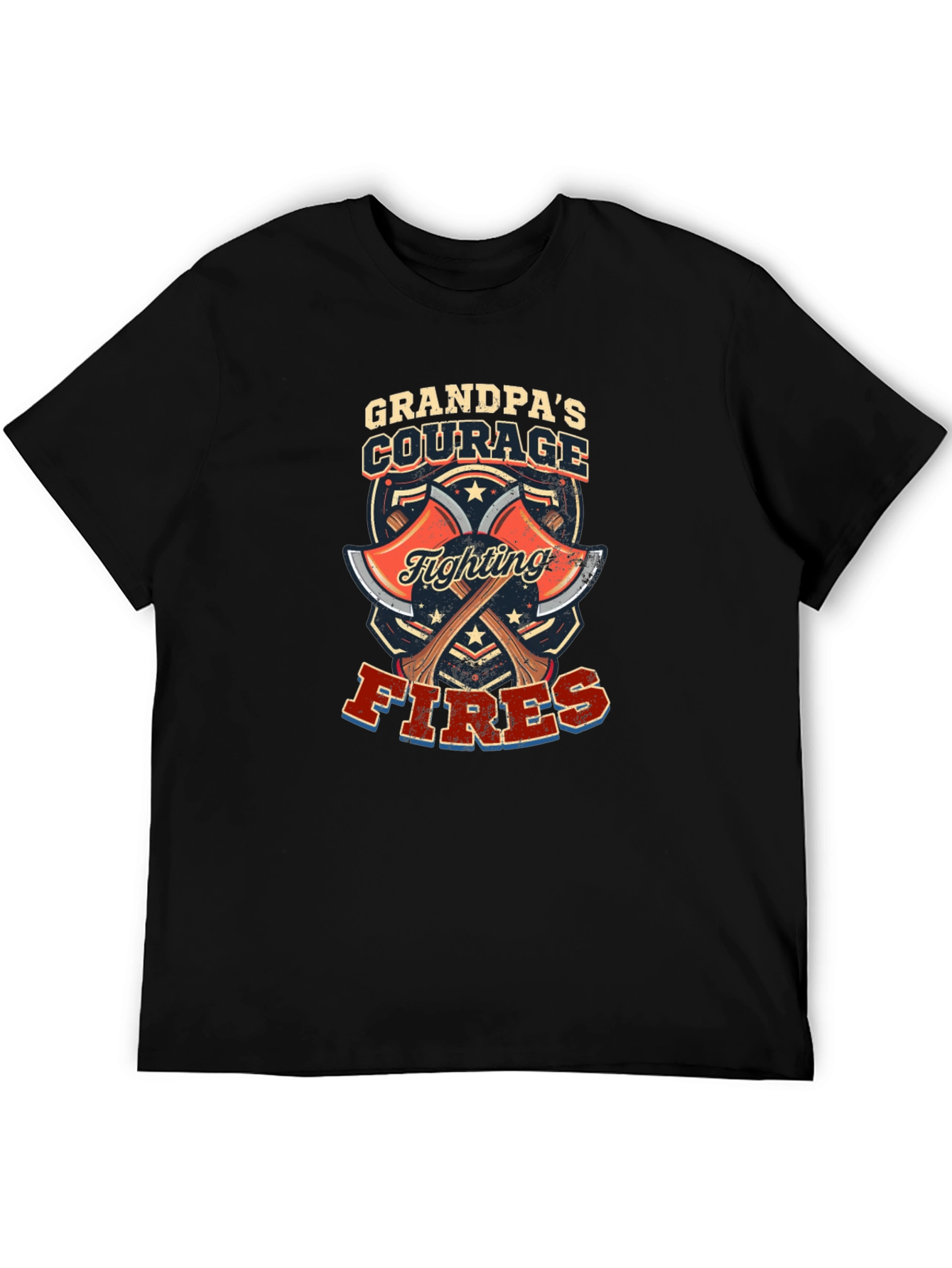 Grandpas Courage Firefighter Graphic T-Shirt