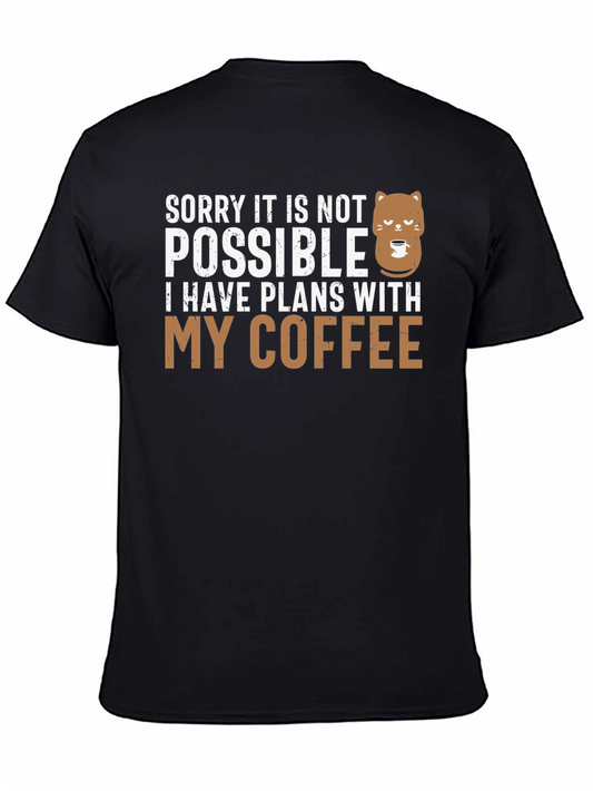 Coffee Plans Graphic Tee - Funny Cat T-Shirt