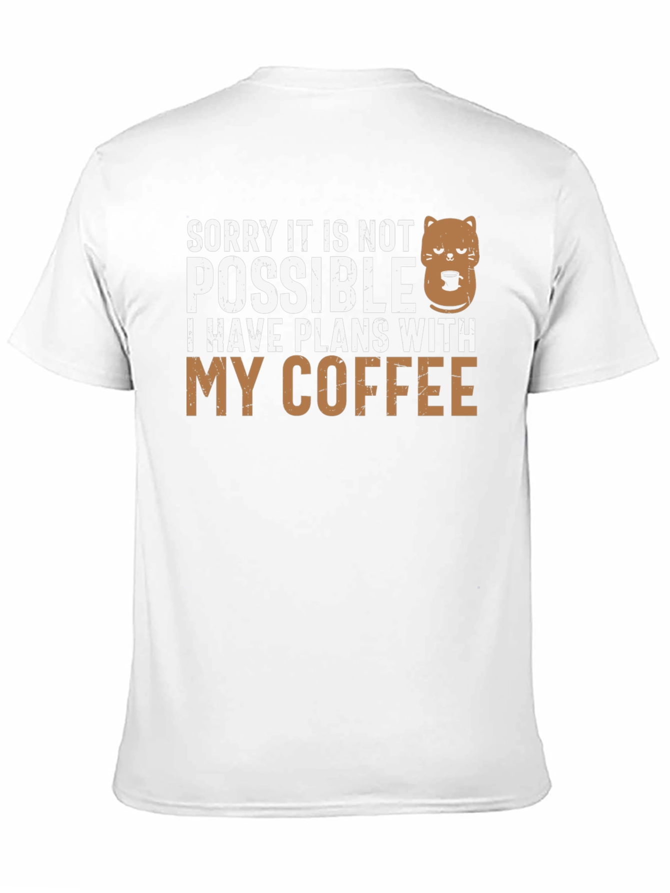 Coffee Plans Graphic Tee - Funny Cat T-Shirt