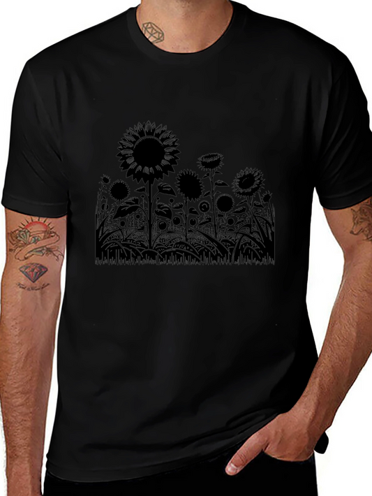 Sunflower Field Graphic Tee - Black