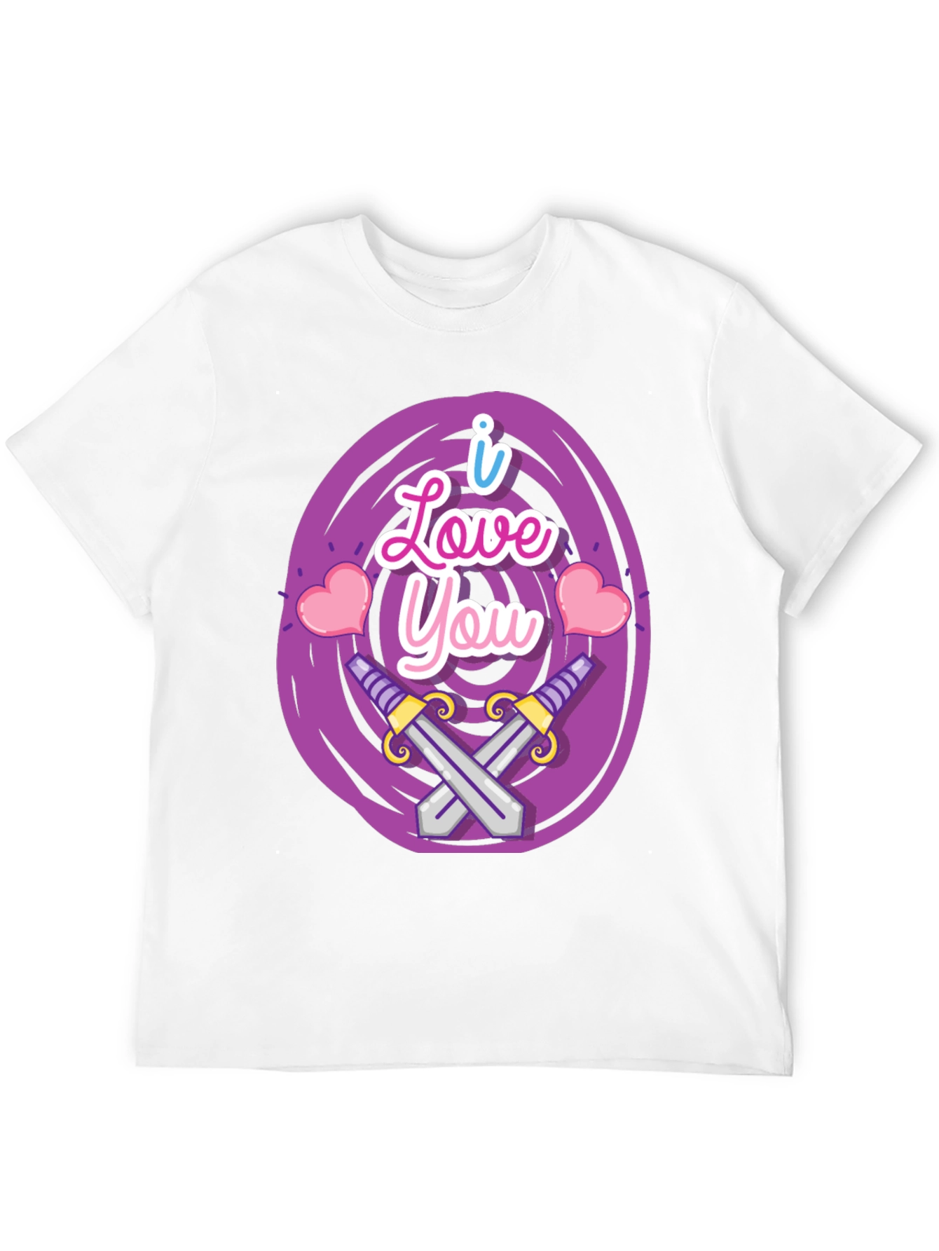 I Love You Swords Heart Graphic T-Shirt