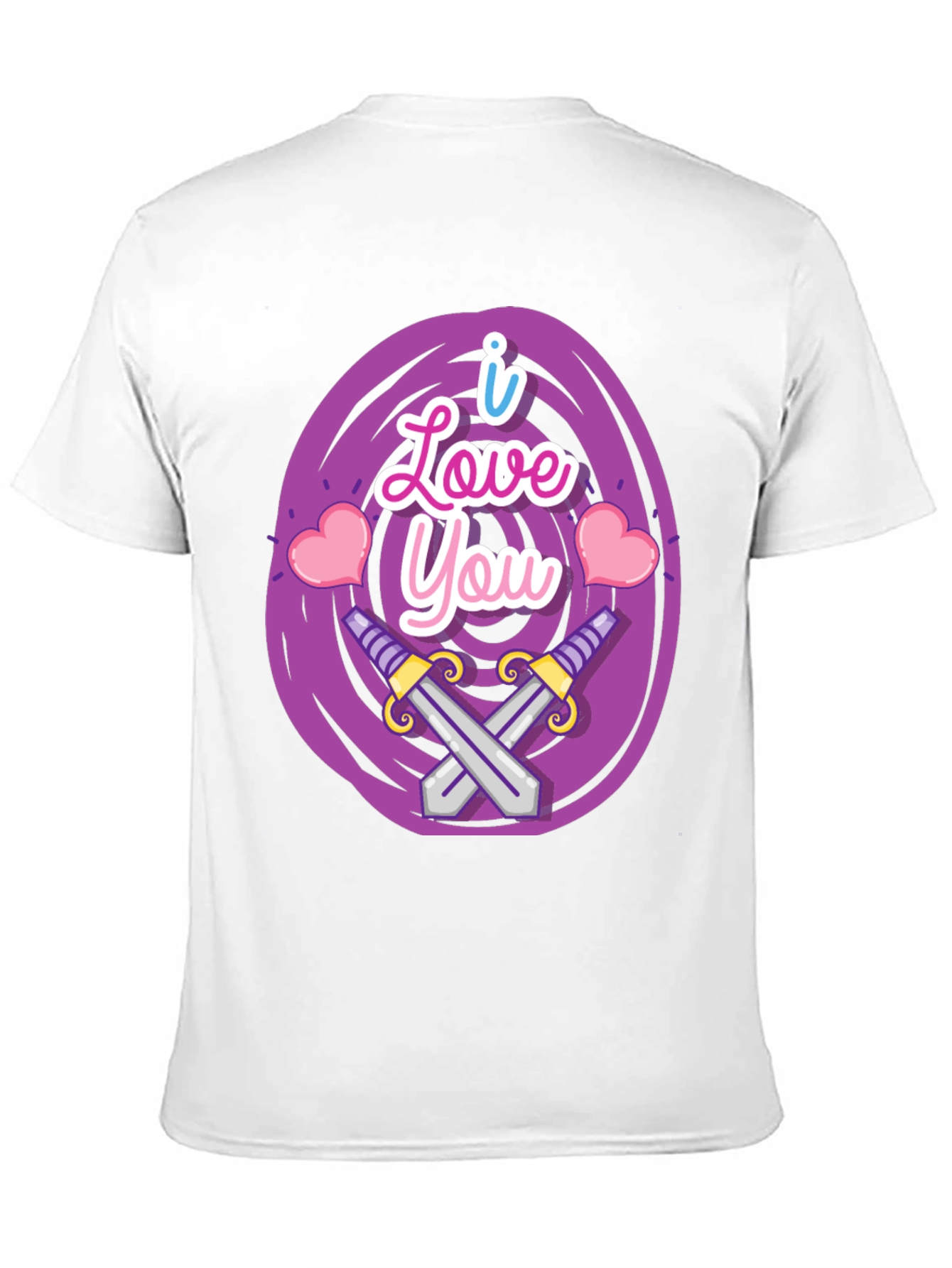 I Love You Swords Heart Graphic T-Shirt