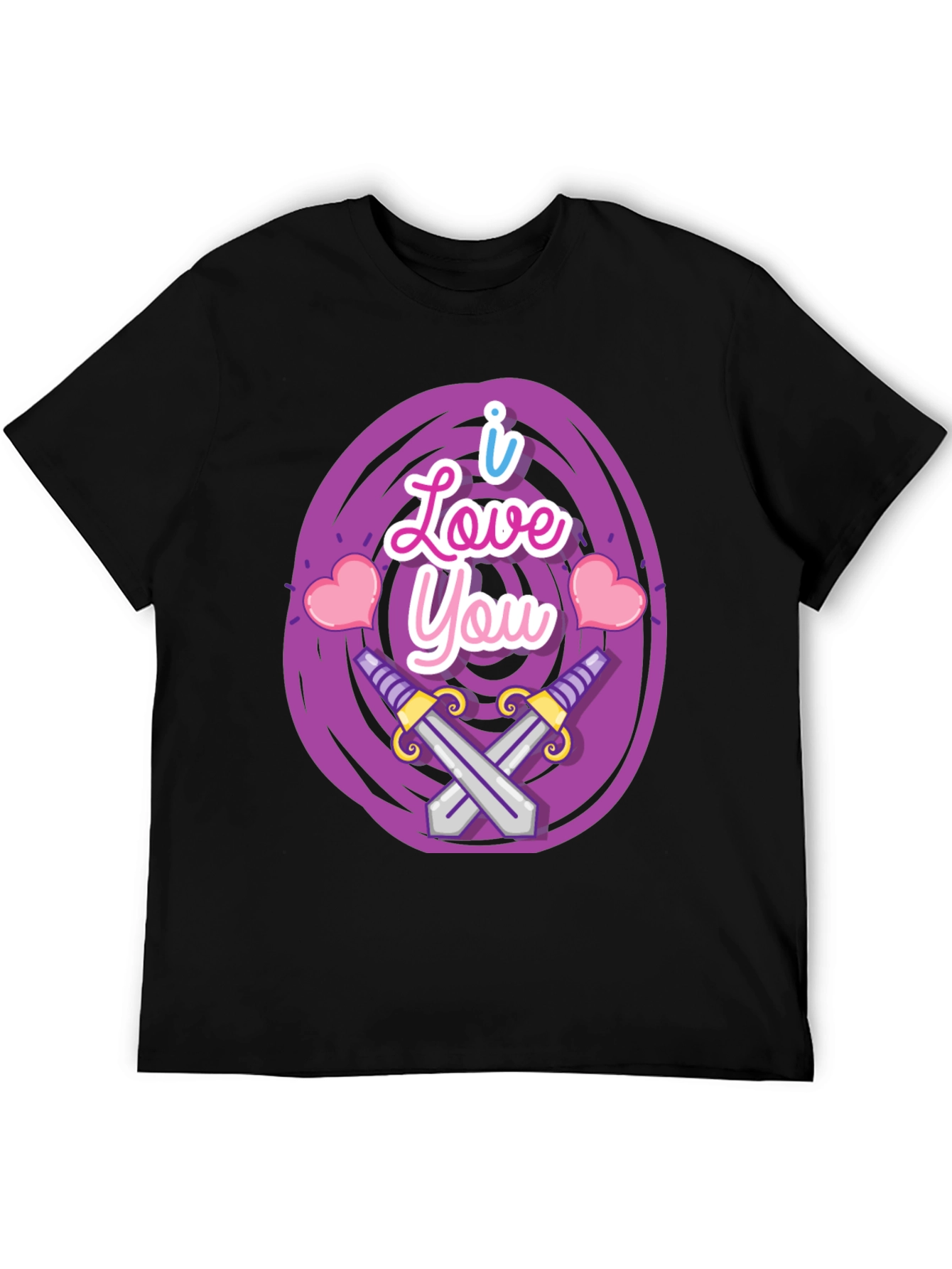 I Love You Swords Heart Graphic T-Shirt
