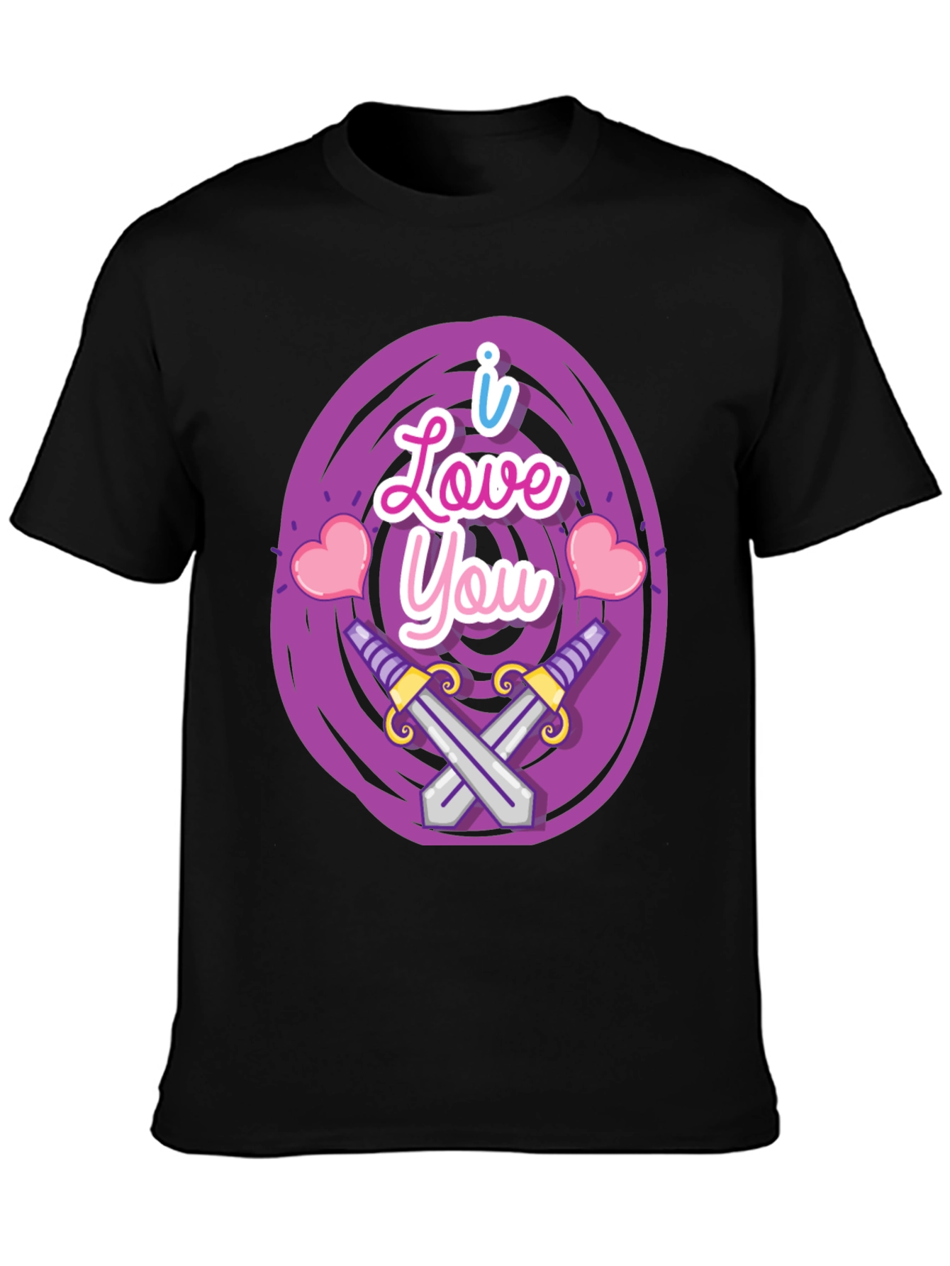 I Love You Swords Heart Graphic T-Shirt