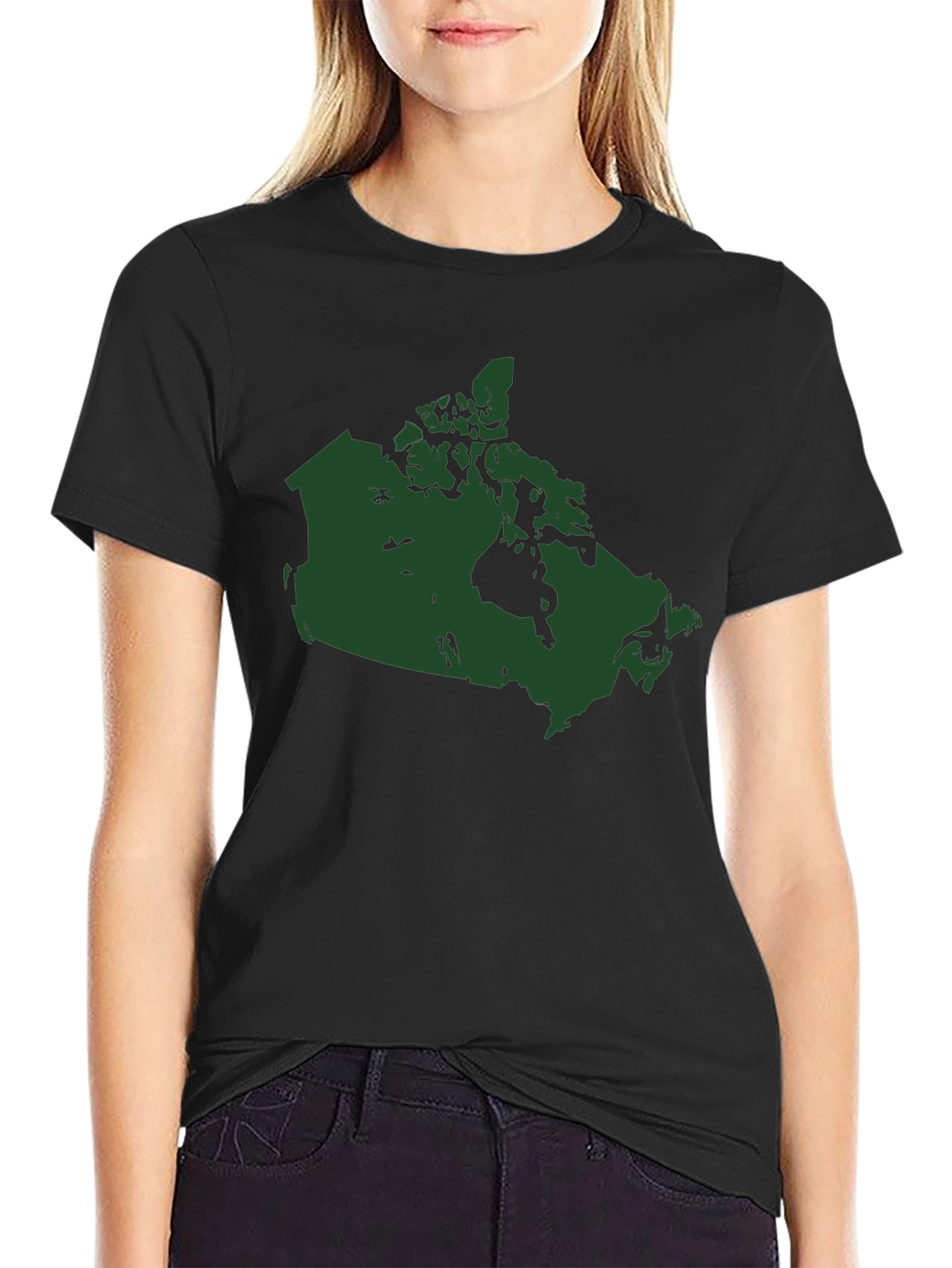 Canada Map T-Shirt - Black Cotton Graphic Tee