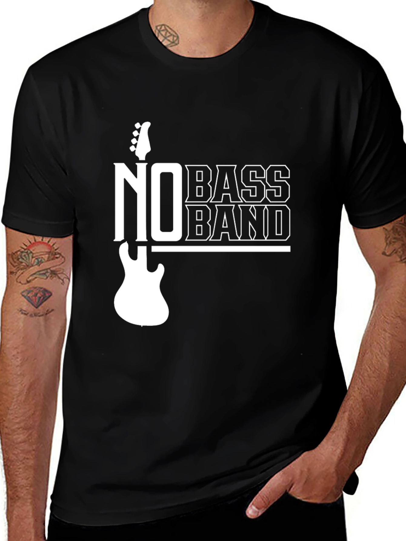No Bass Band Graphic T-Shirt - Music Lover Tee