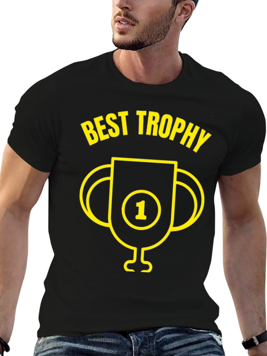 Best Trophy Graphic Tee - Mens Short Sleeve Crewneck T-Shirt