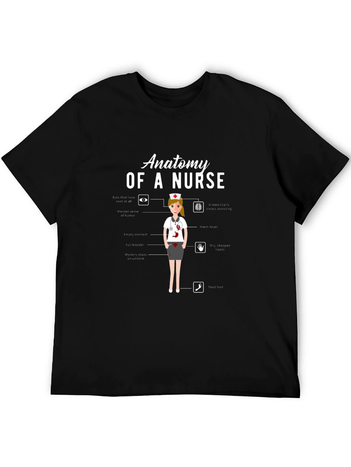 Anatomy of a Nurse T-Shirt Funny Nursing Gift