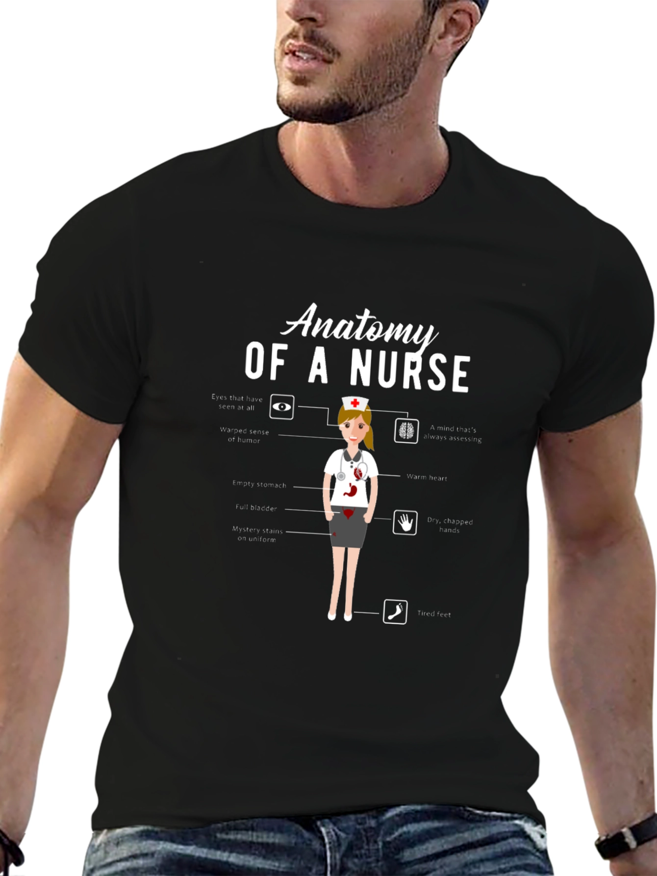 Anatomy of a Nurse T-Shirt Funny Nursing Gift