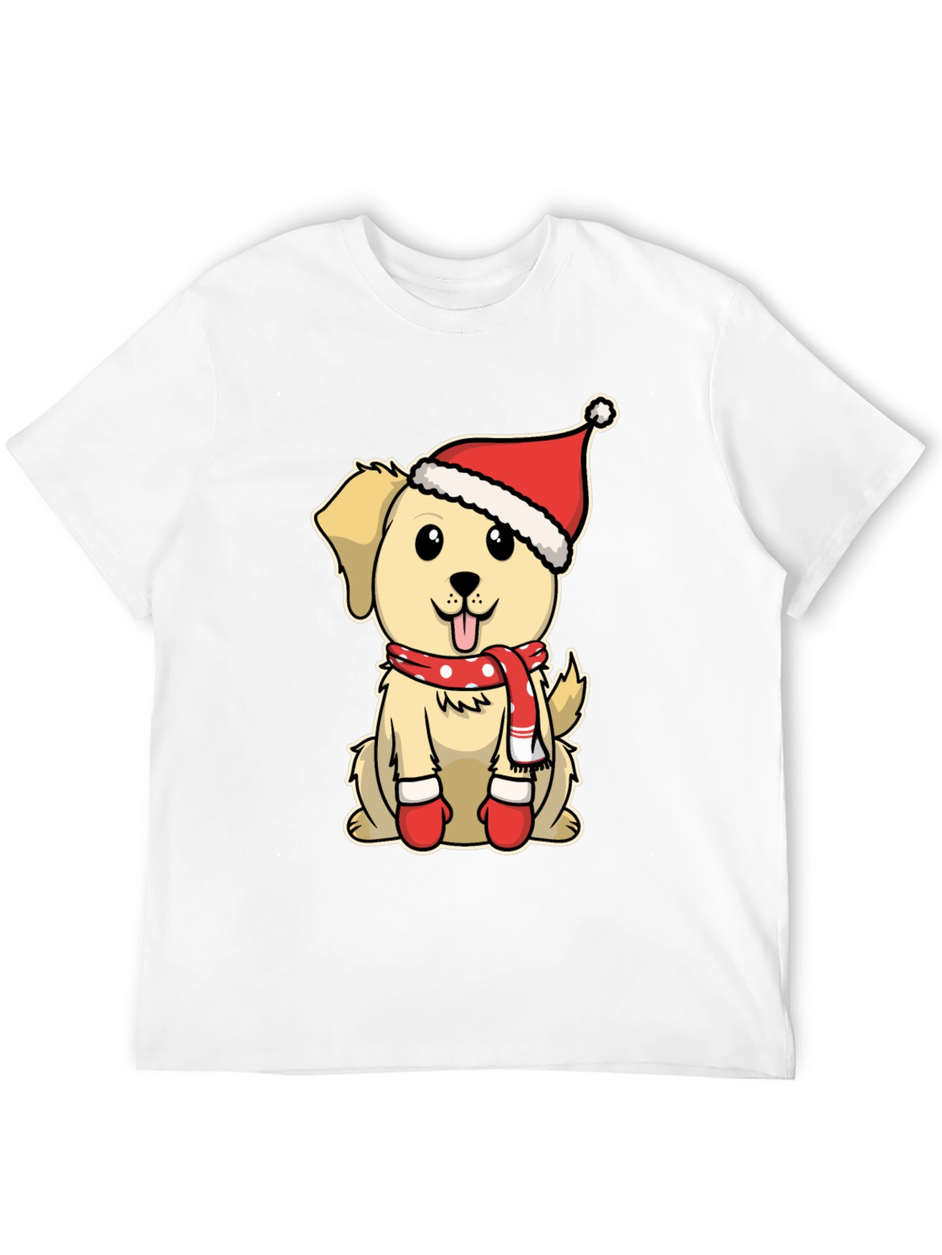 Festive Dog T-Shirt: Cute Puppy in Santa Hat