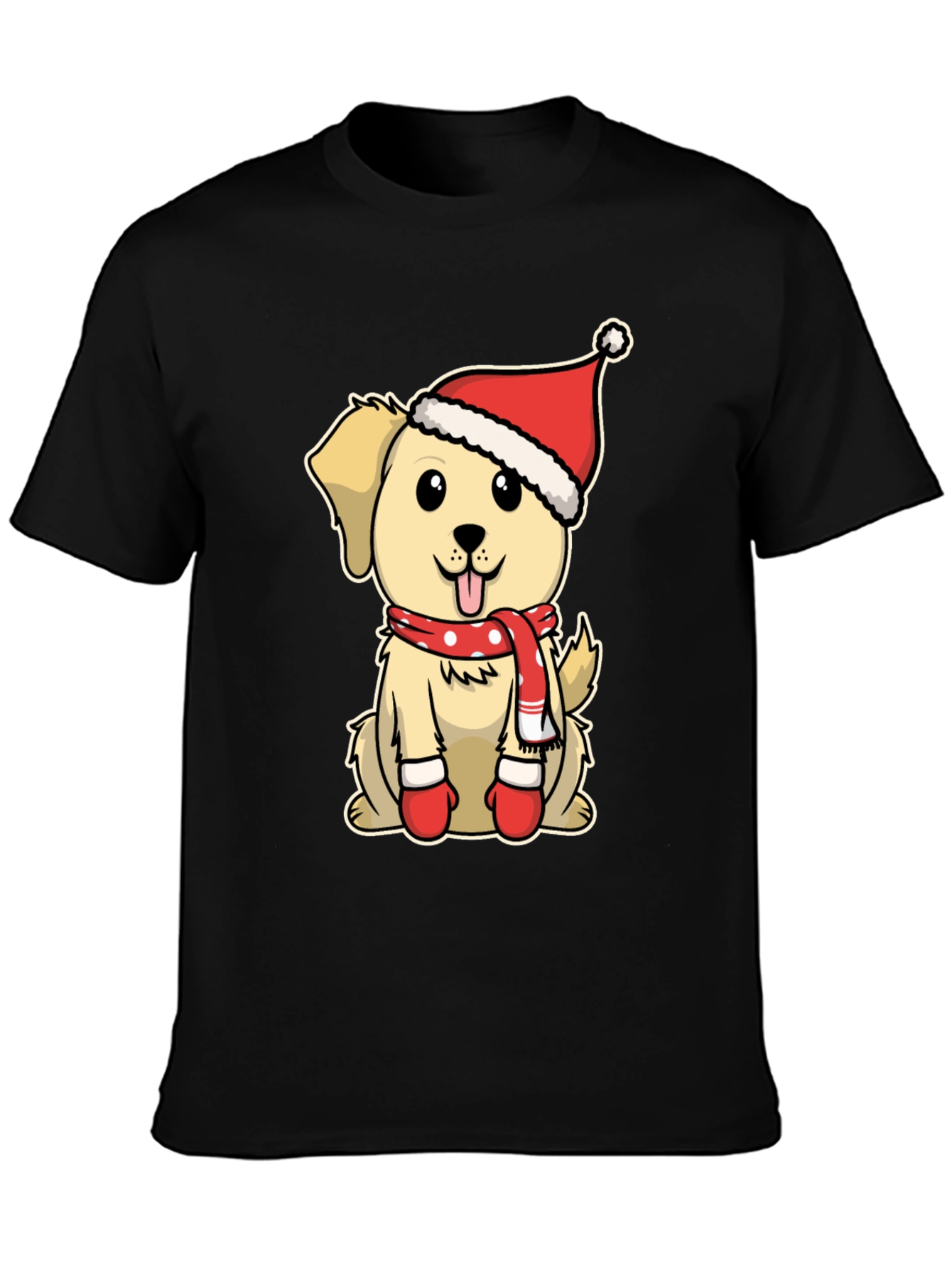 Festive Dog T-Shirt: Cute Puppy in Santa Hat
