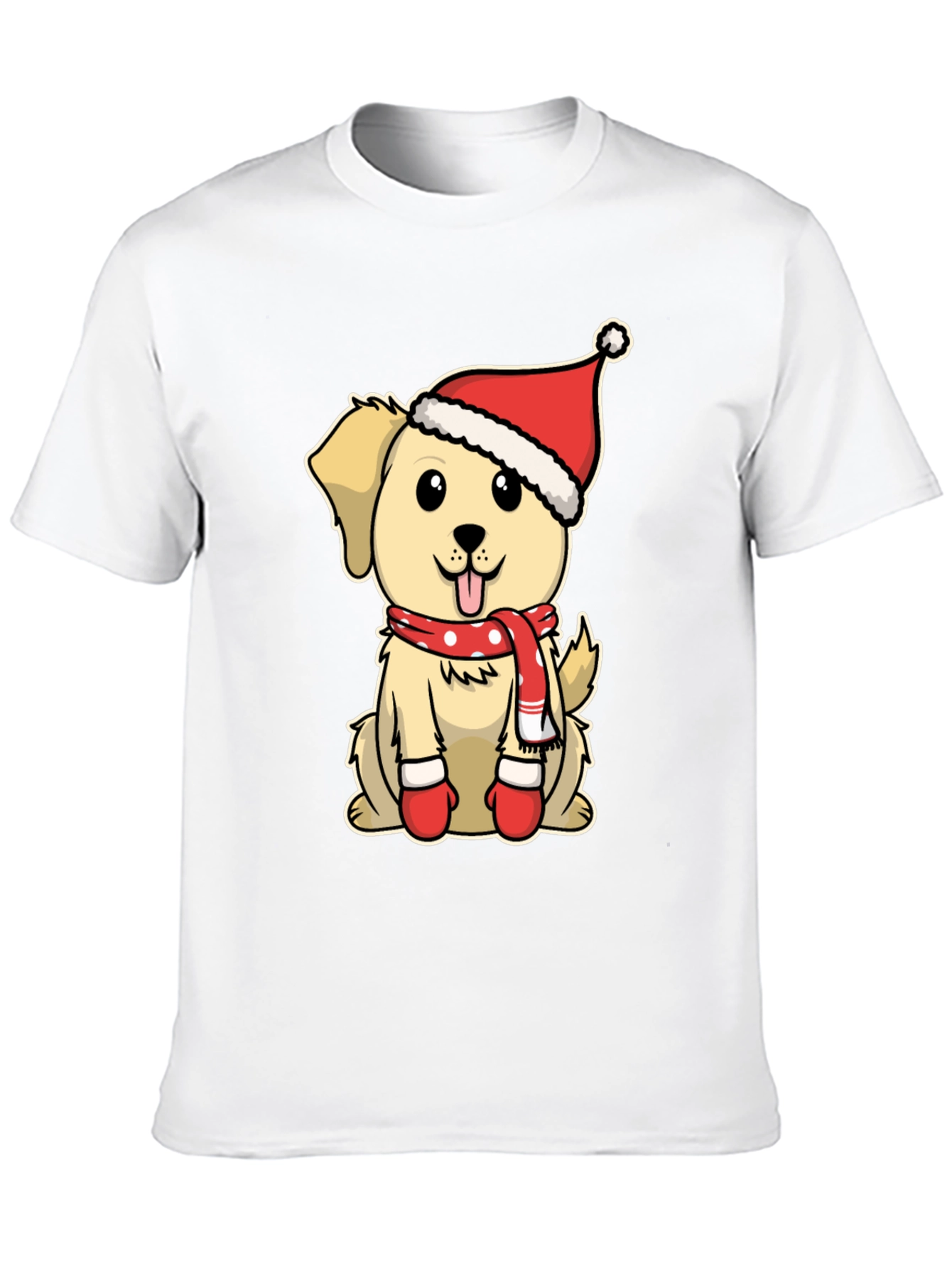 Festive Dog T-Shirt: Cute Puppy in Santa Hat