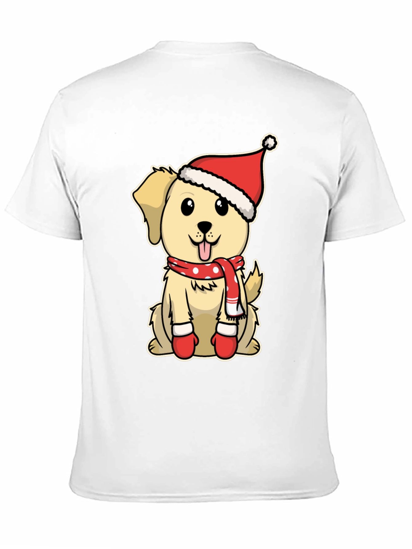 Festive Dog T-Shirt: Cute Puppy in Santa Hat