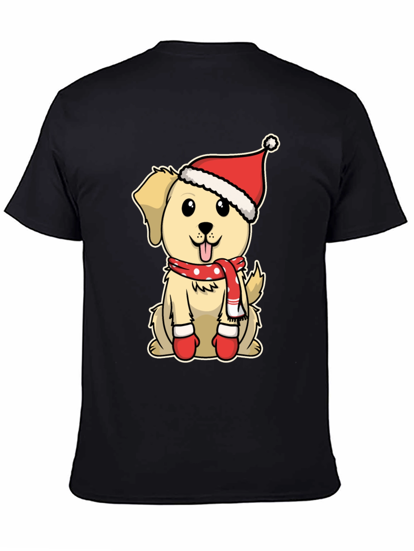 Festive Dog T-Shirt: Cute Puppy in Santa Hat