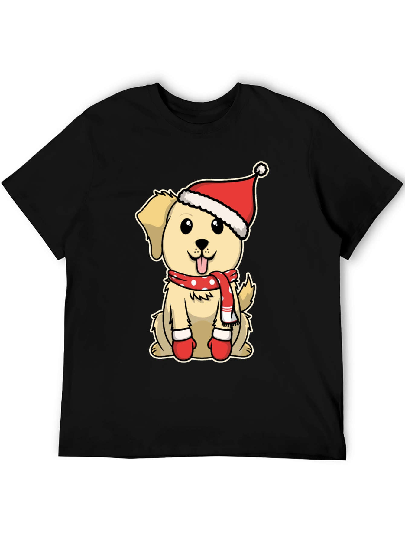 Festive Dog T-Shirt: Cute Puppy in Santa Hat