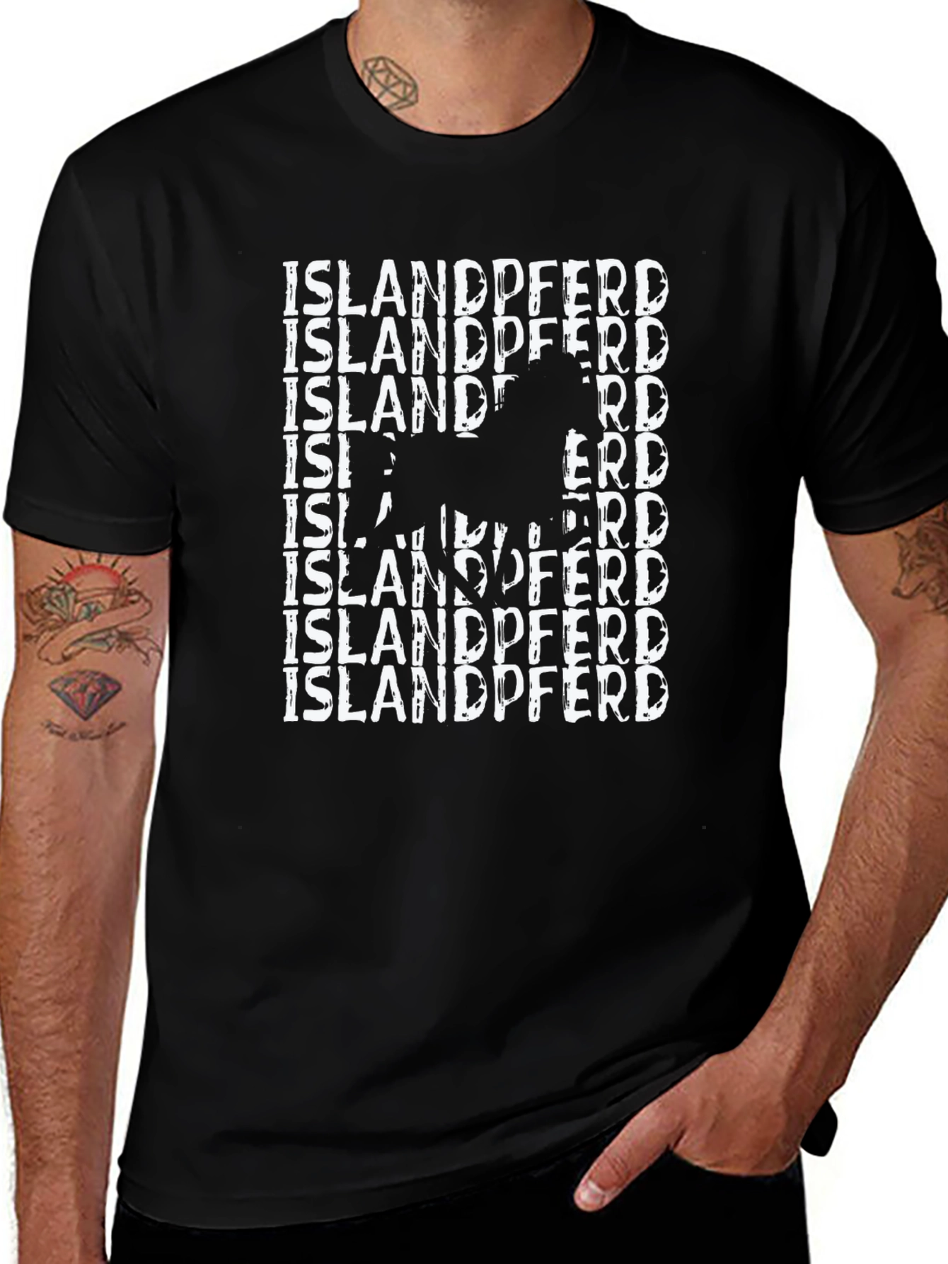 Islandpferd Horse Graphic Tee - Black