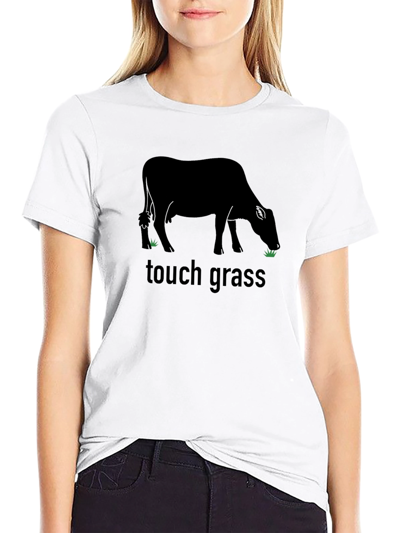 Touch Grass Graphic Tee - Black Unisex T-Shirt