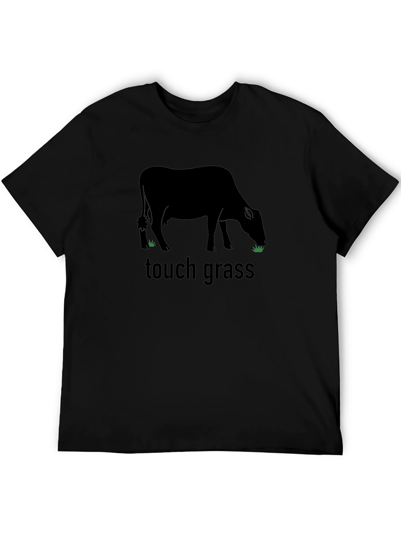 Touch Grass Graphic Tee - Black Unisex T-Shirt