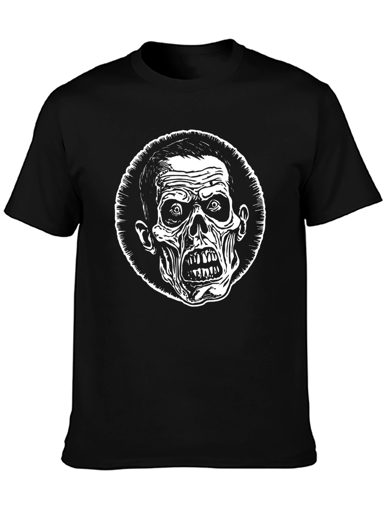 Zombie Graphic Tee - Black Cotton T-Shirt