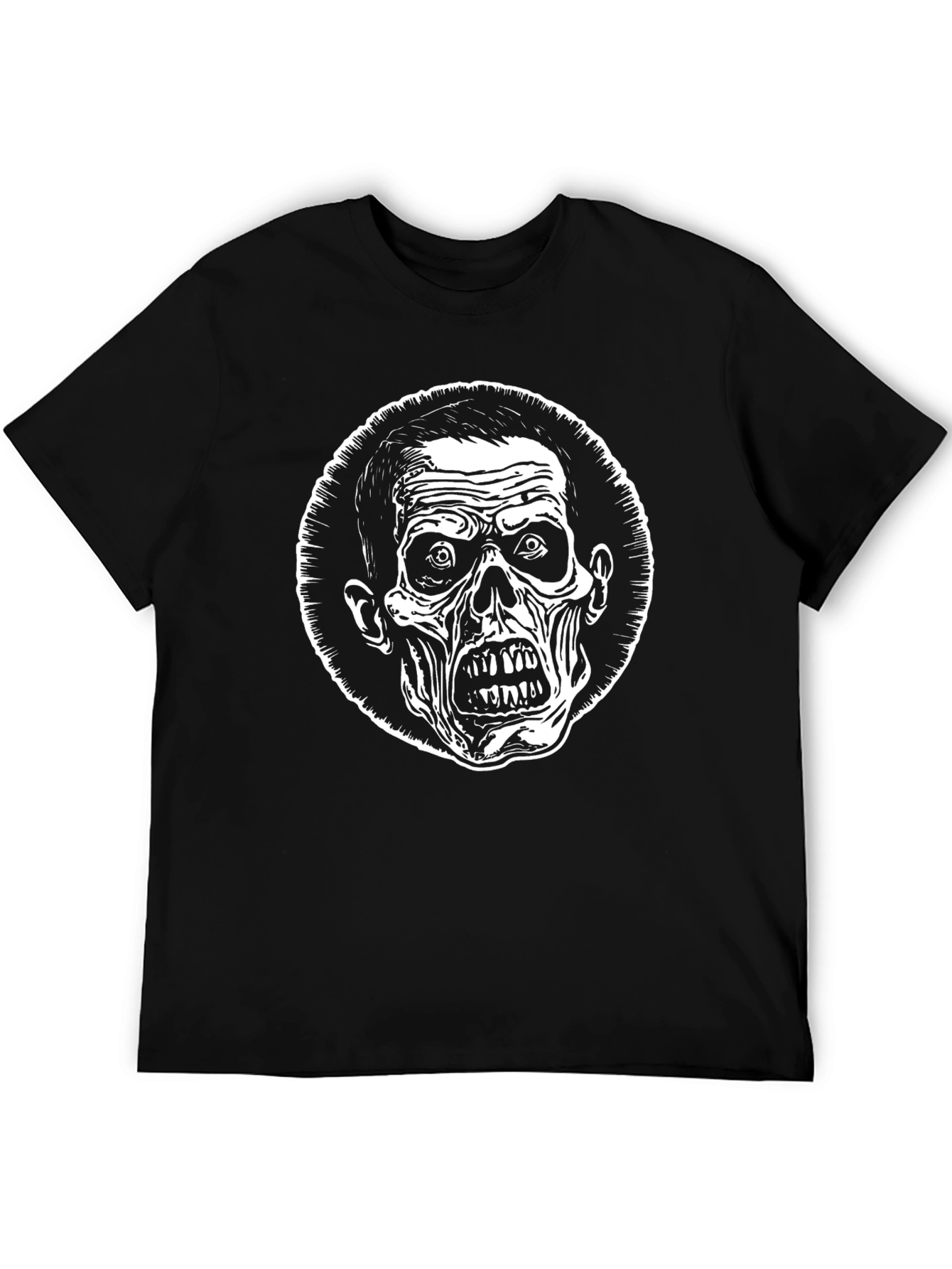 Zombie Graphic Tee - Black Cotton T-Shirt