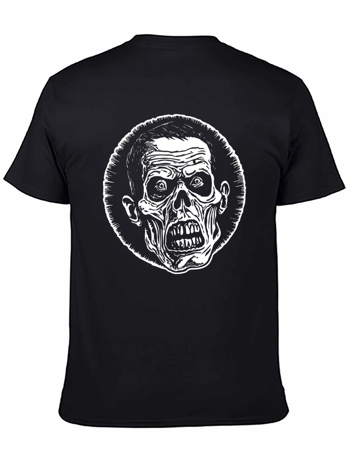 Zombie Graphic Tee - Black Cotton T-Shirt