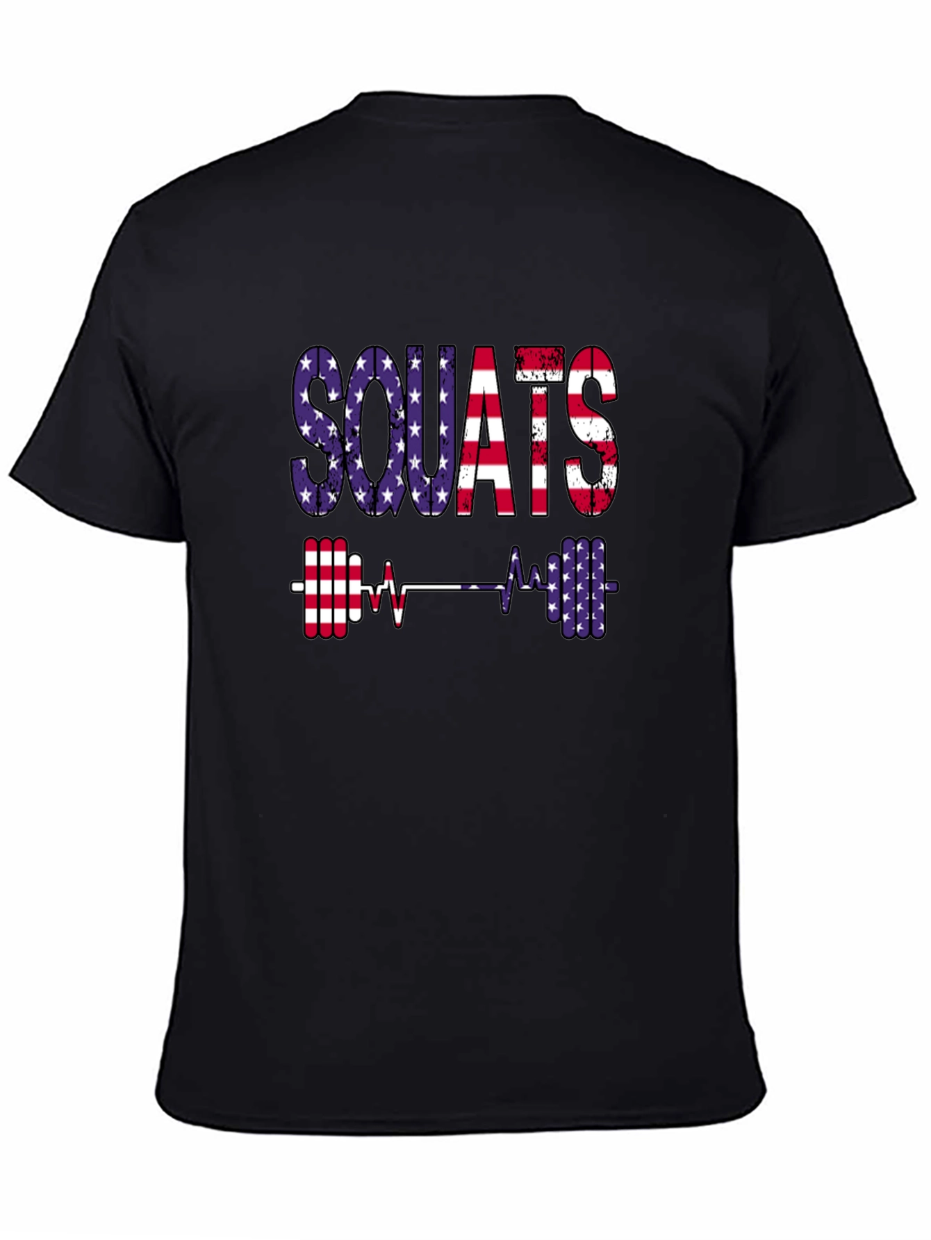 Patriotic Squats Graphic Tee - American Flag Design