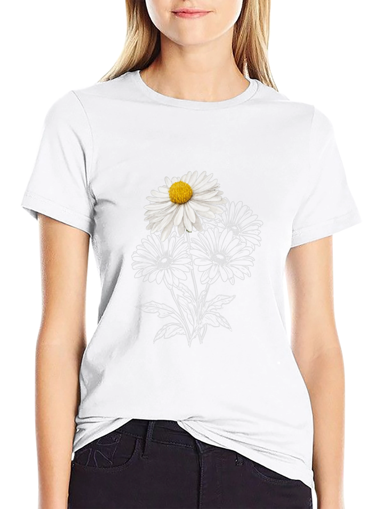 Daisy Graphic Black T-Shirt