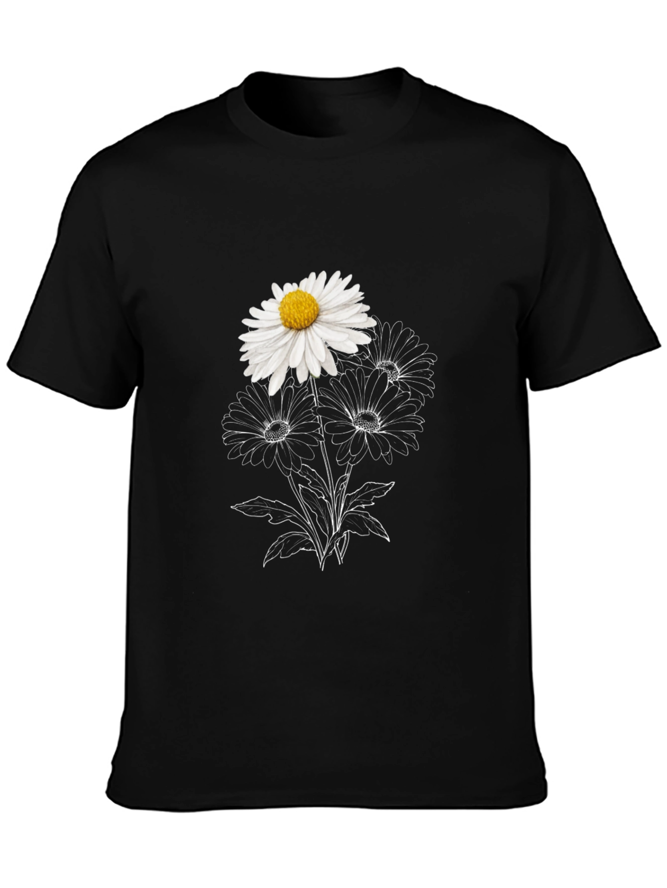 Daisy Graphic Black T-Shirt
