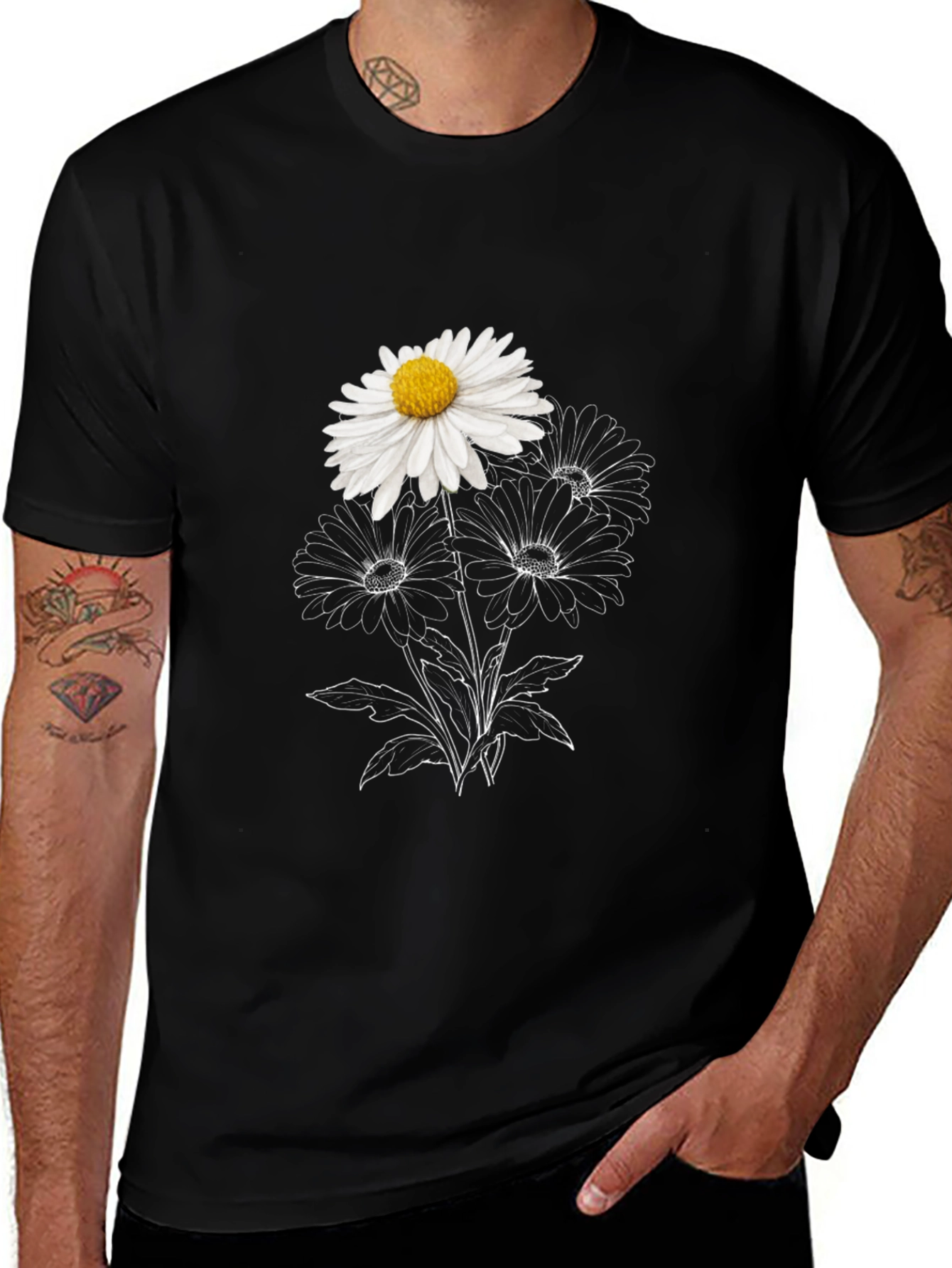 Daisy Graphic Black T-Shirt