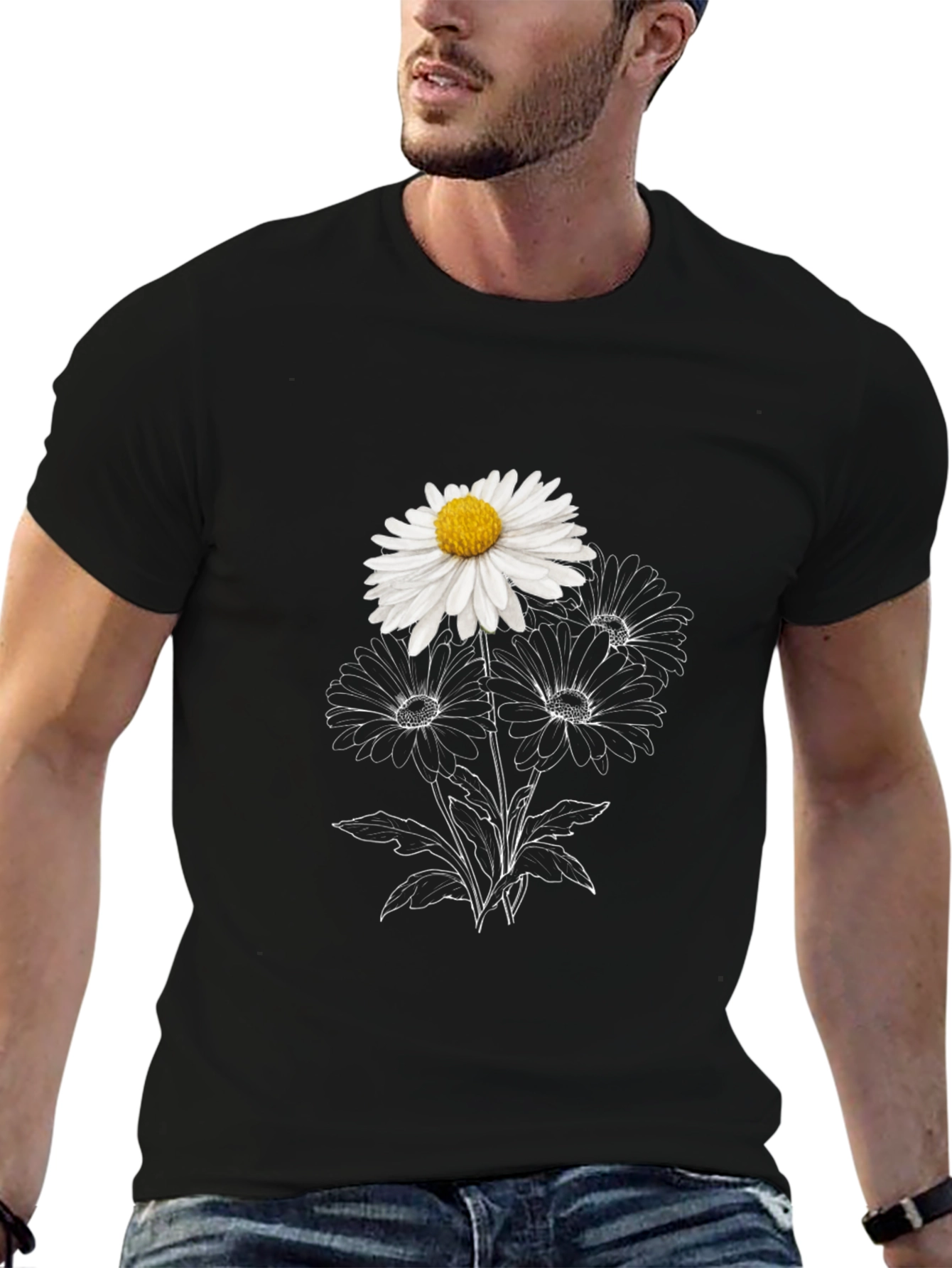 Daisy Graphic Black T-Shirt