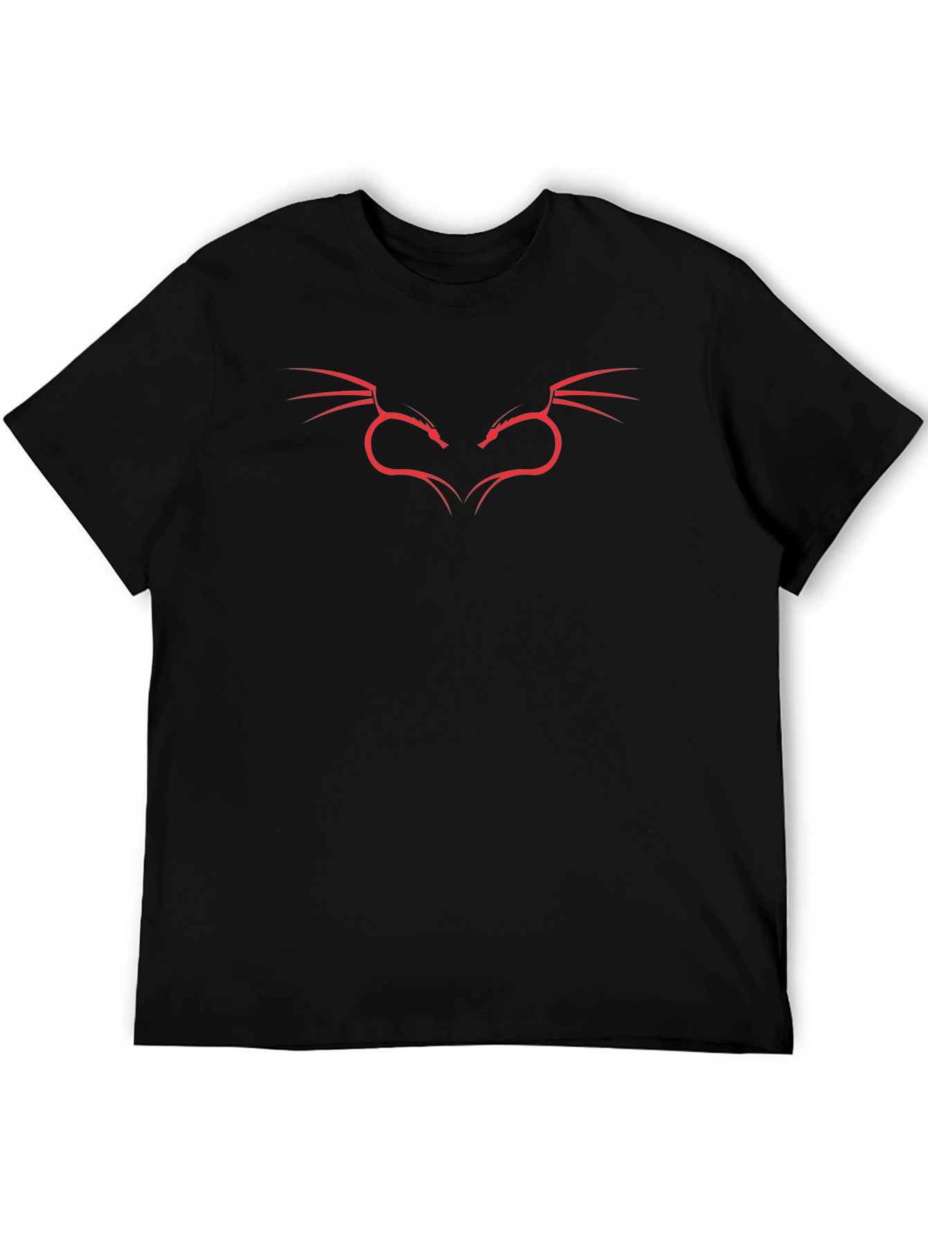 Black T-Shirt with Red Dragon Graphic