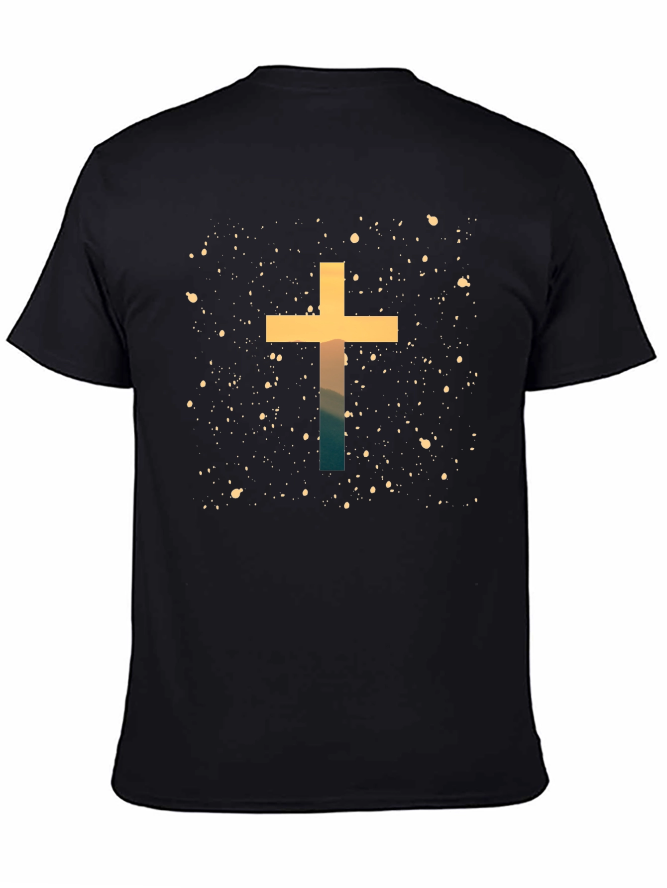 Faith Cross Graphic Tee - Black Cotton Blend Shirt