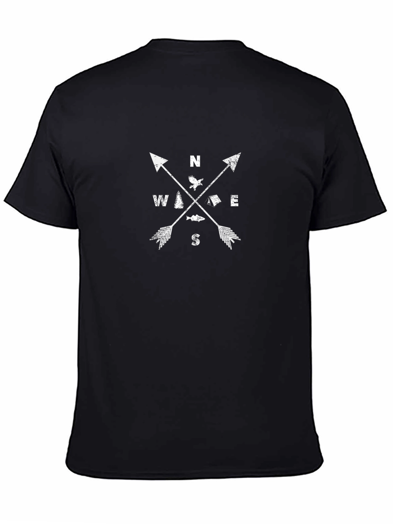 Adventure Compass Graphic Tee - Black Cotton Blend