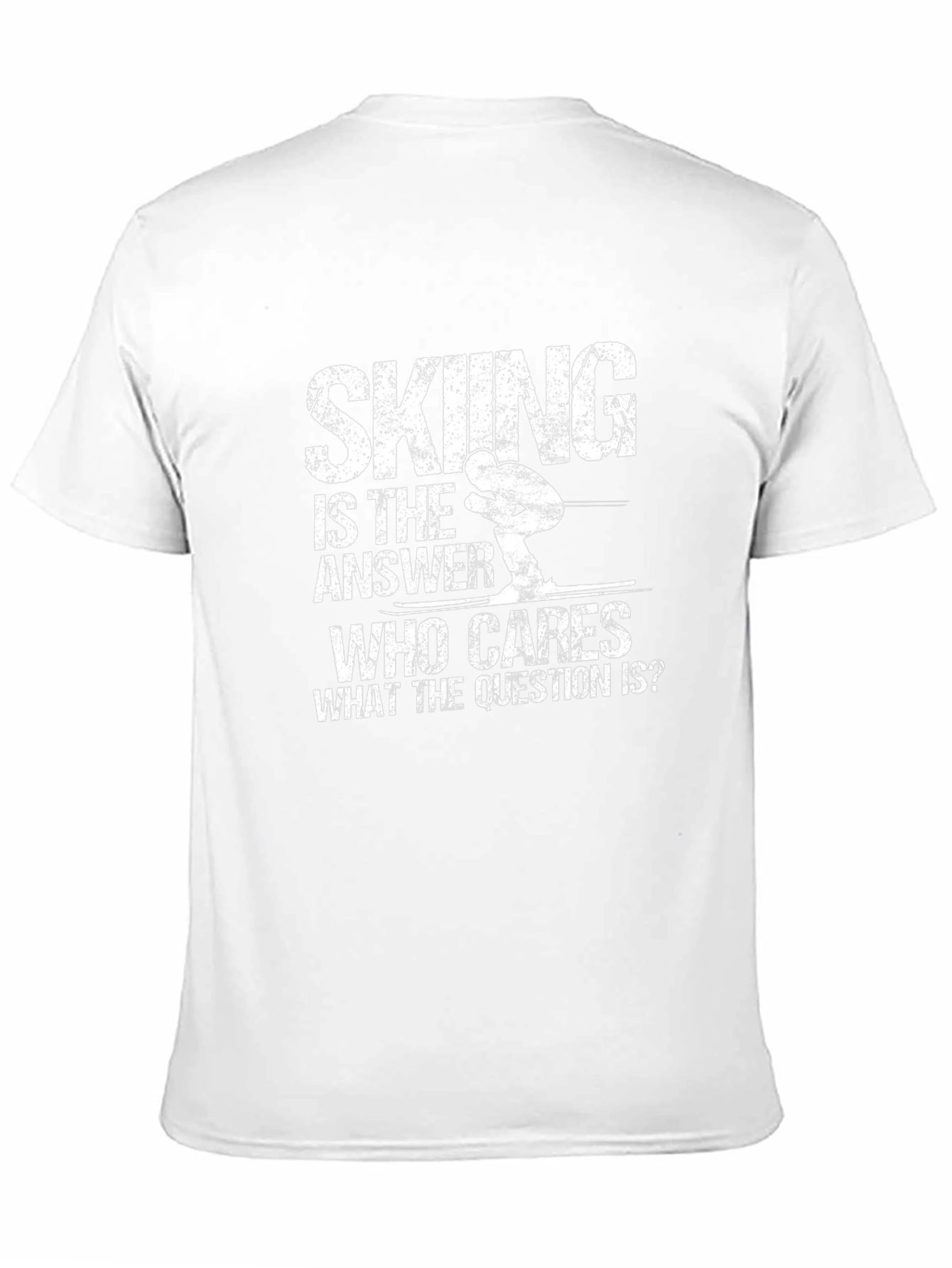 Skiing Is The Answer Mens Black Graphic Tee