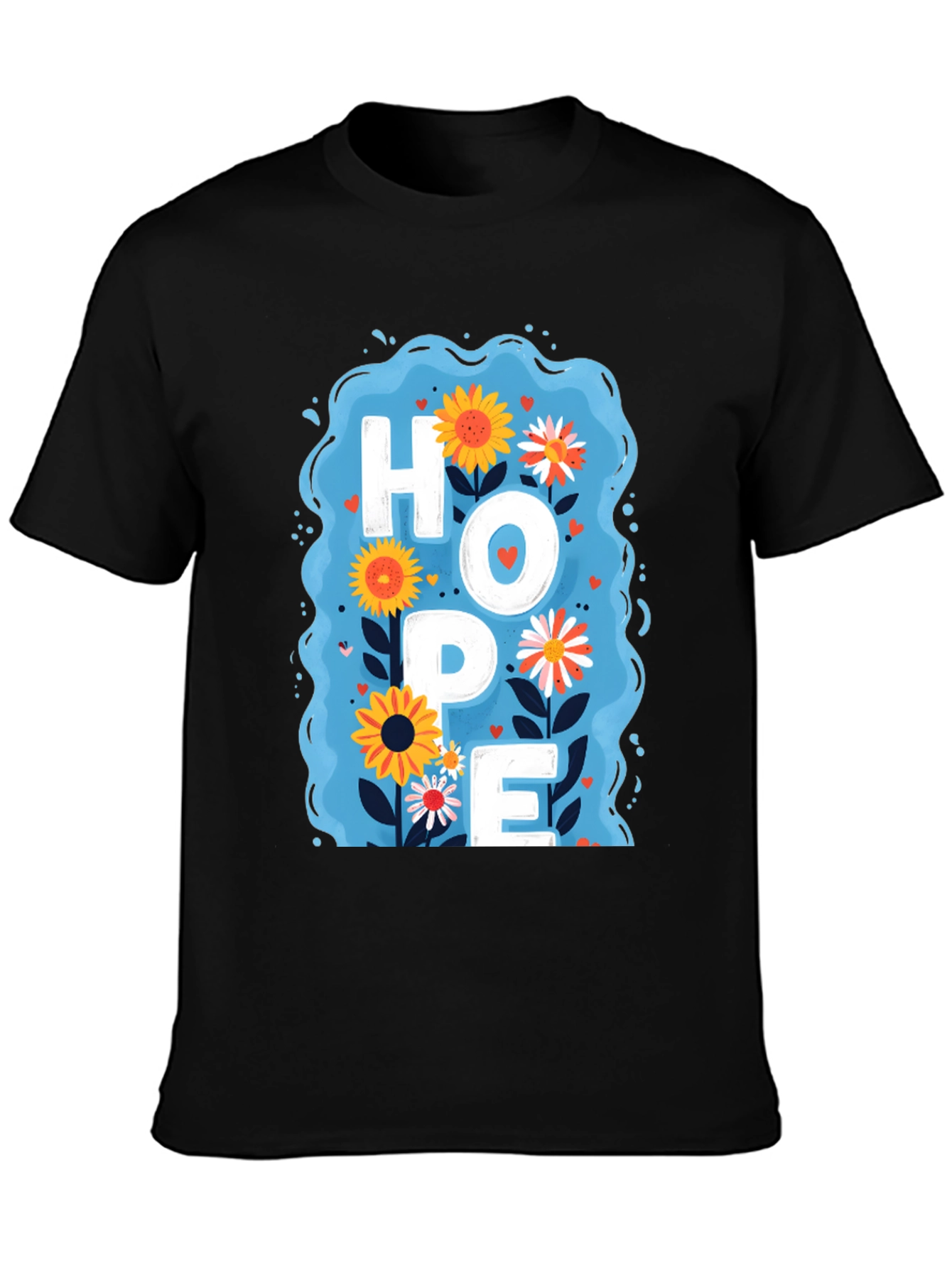 Floral HOPE Graphic Print T-Shirt