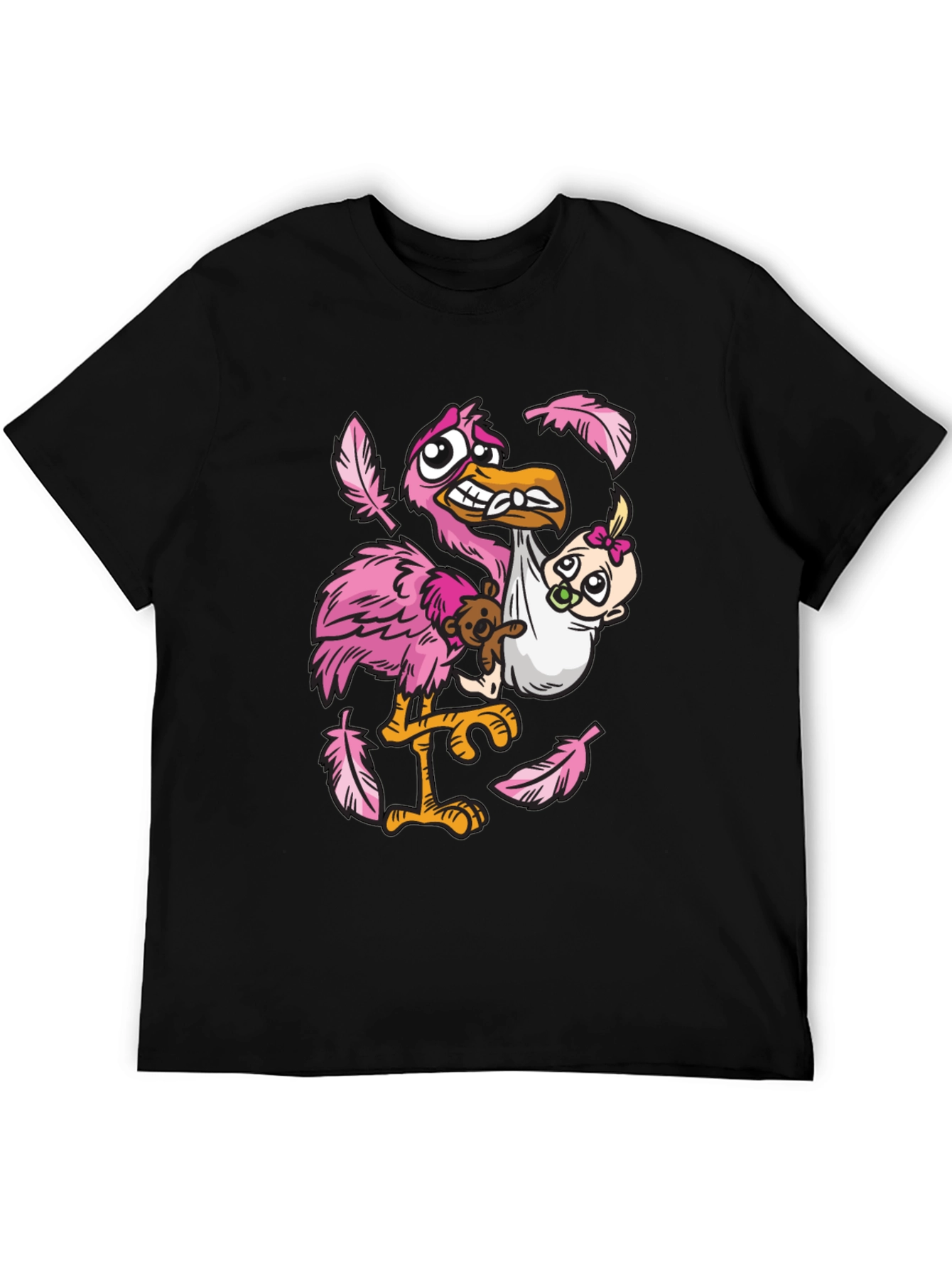 Stork Carrying Baby Graphic T-Shirt