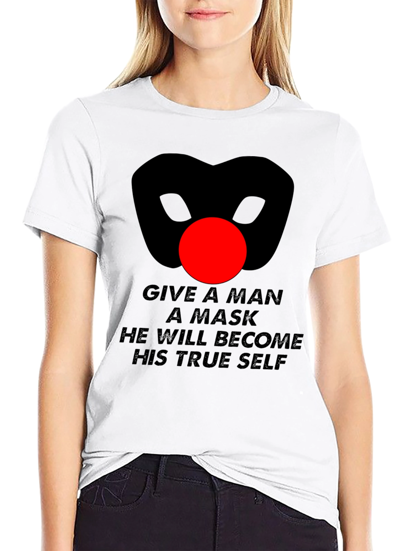 Mask Quote Graphic T-Shirt - Mens Black Tee