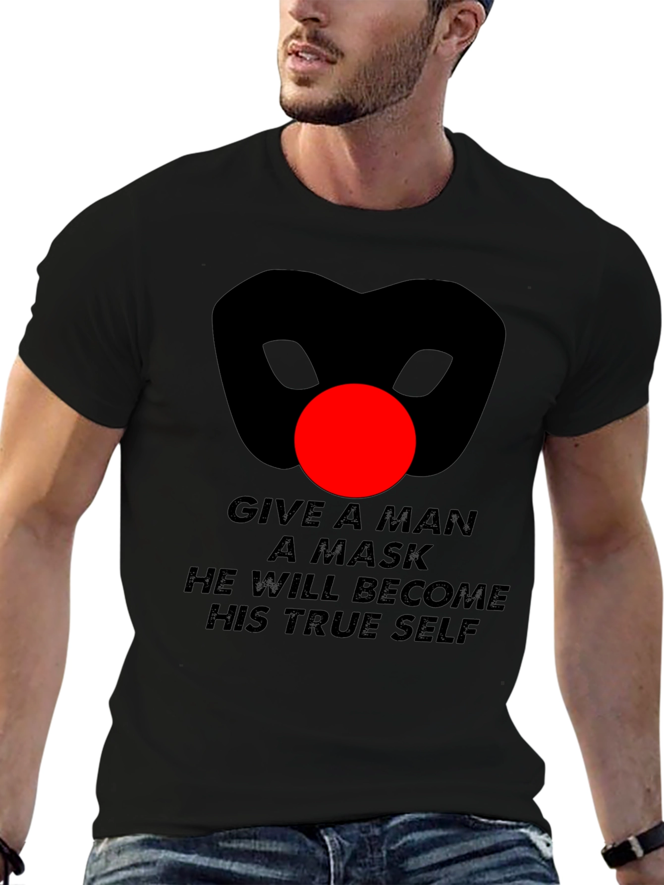 Mask Quote Graphic T-Shirt - Mens Black Tee