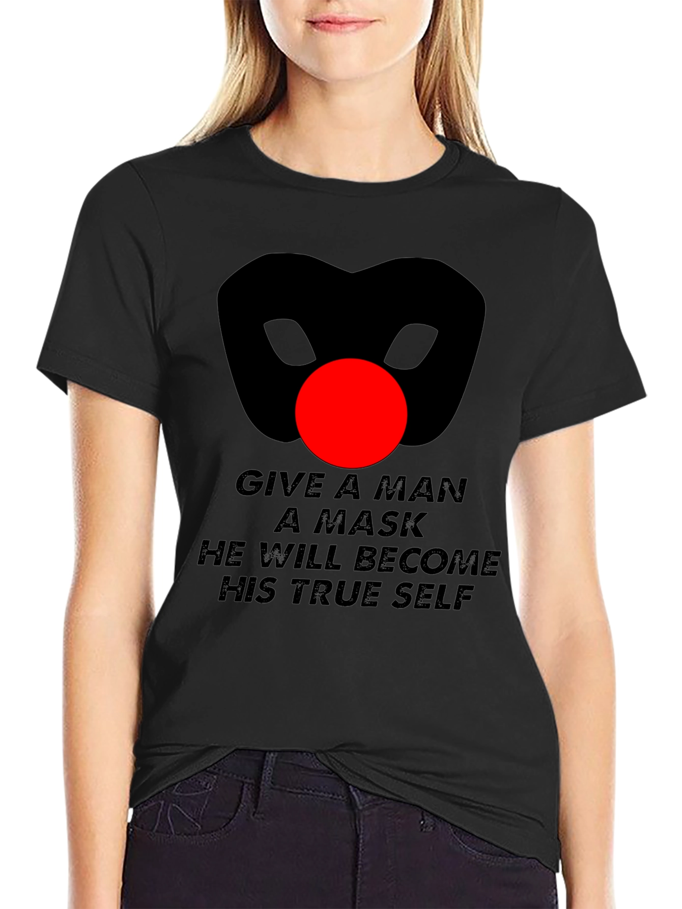 Mask Quote Graphic T-Shirt - Mens Black Tee