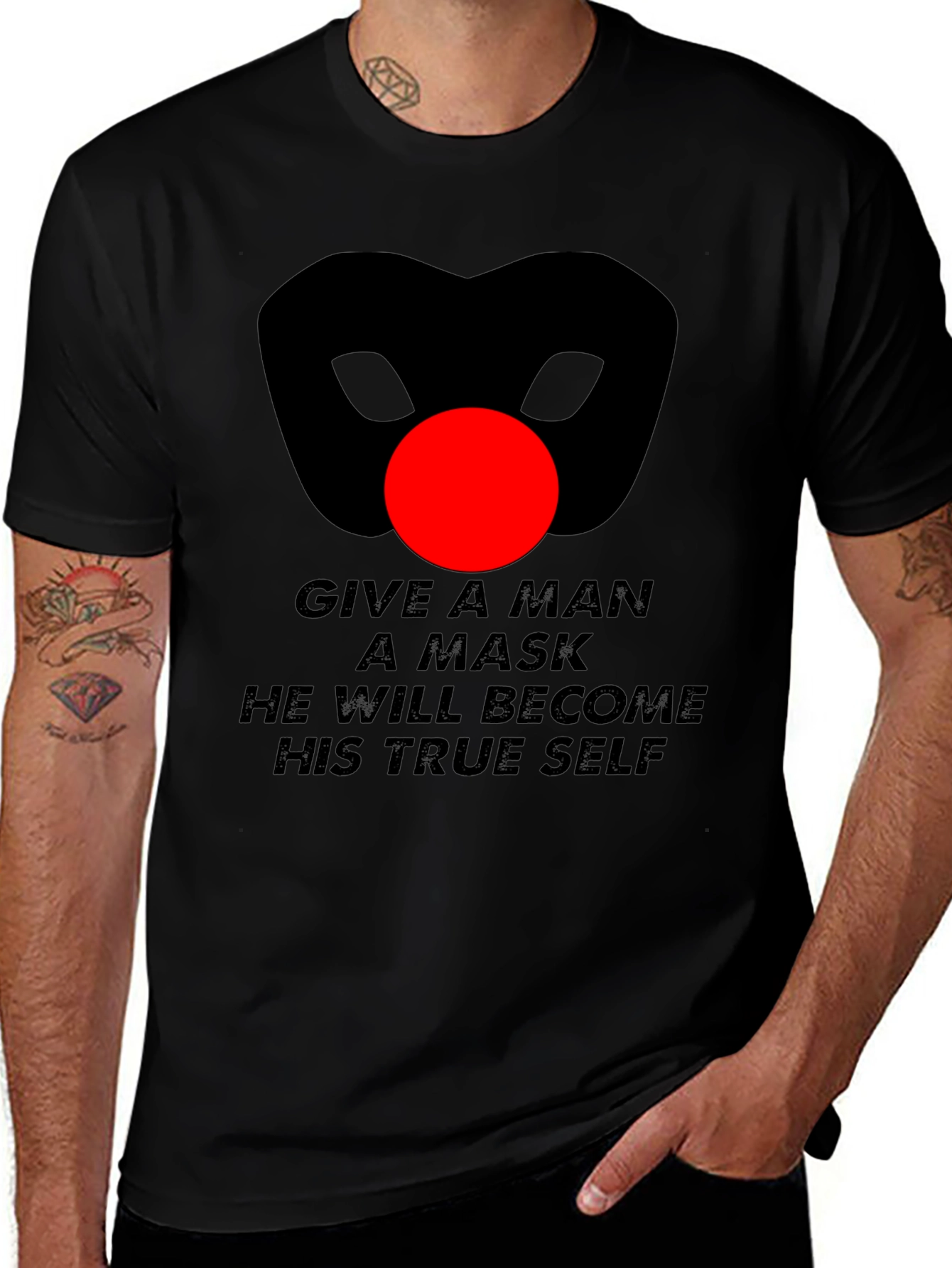 Mask Quote Graphic T-Shirt - Mens Black Tee
