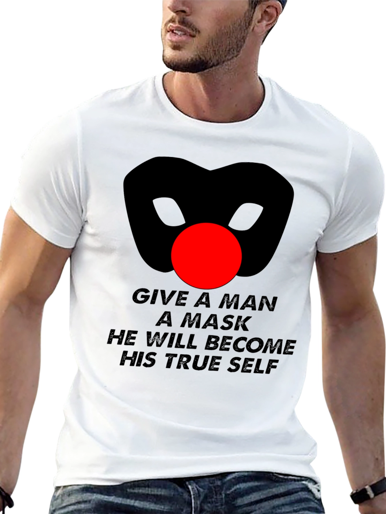 Mask Quote Graphic T-Shirt - Mens Black Tee
