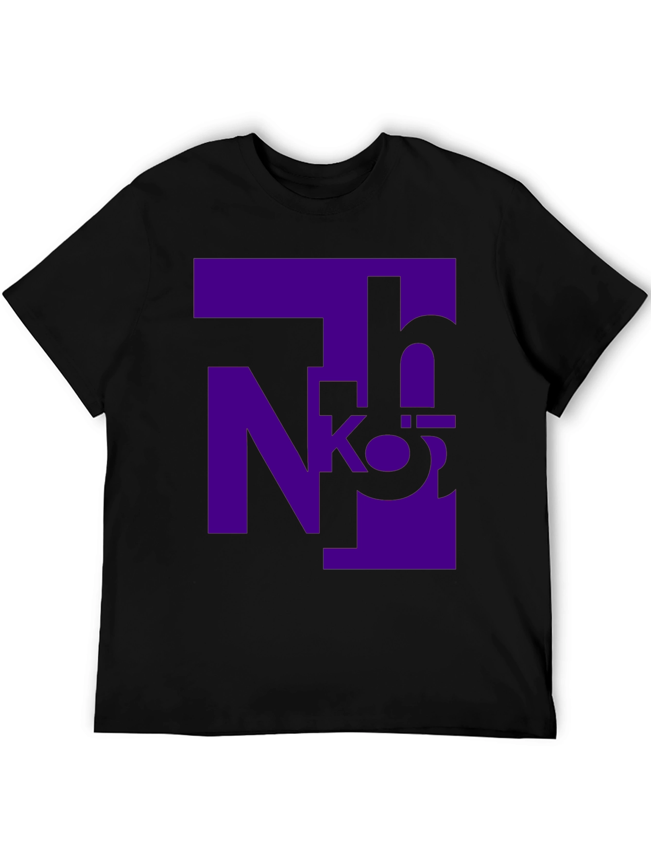Abstract Purple Design Black T-Shirt