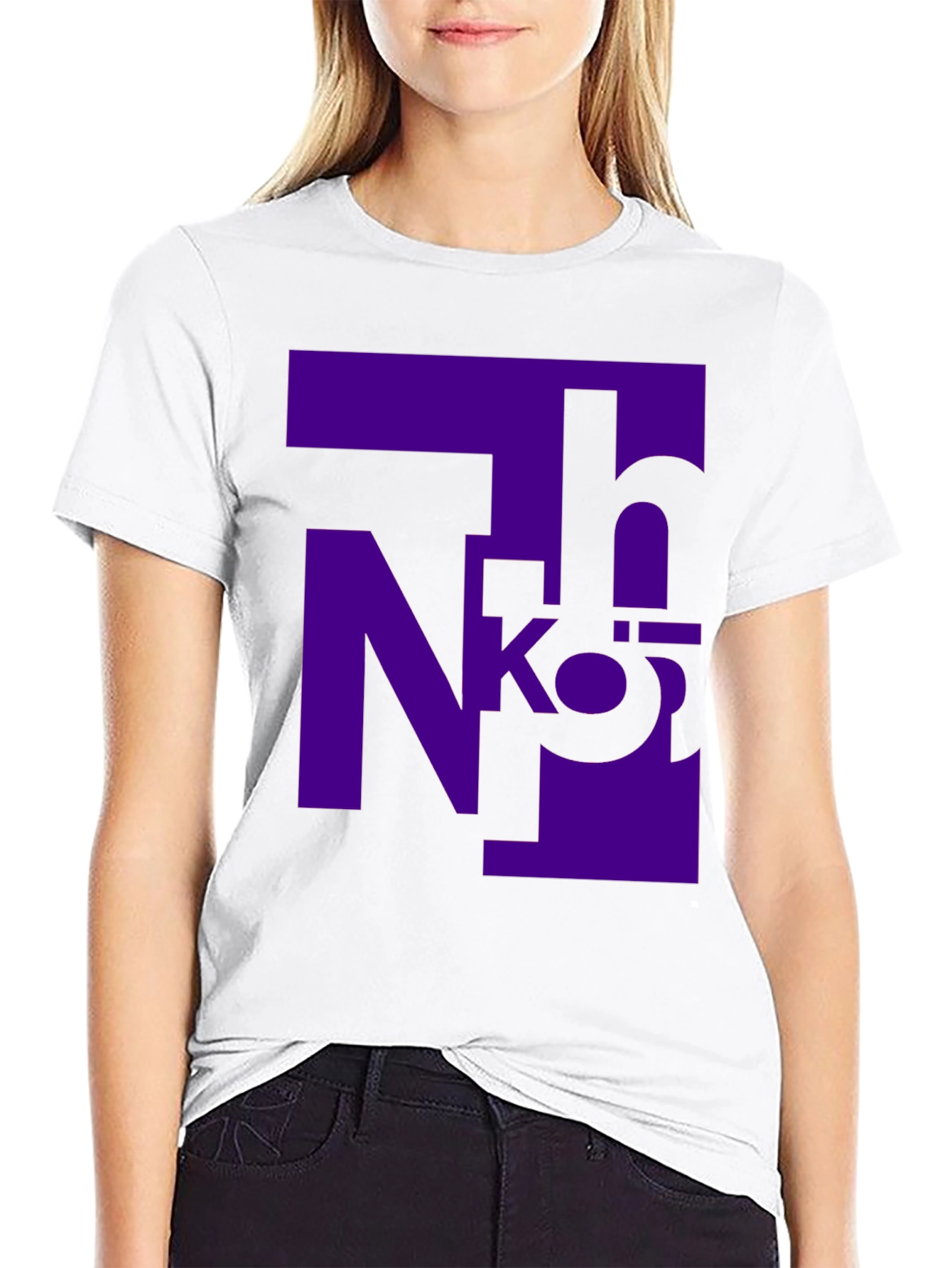 Abstract Purple Design Black T-Shirt