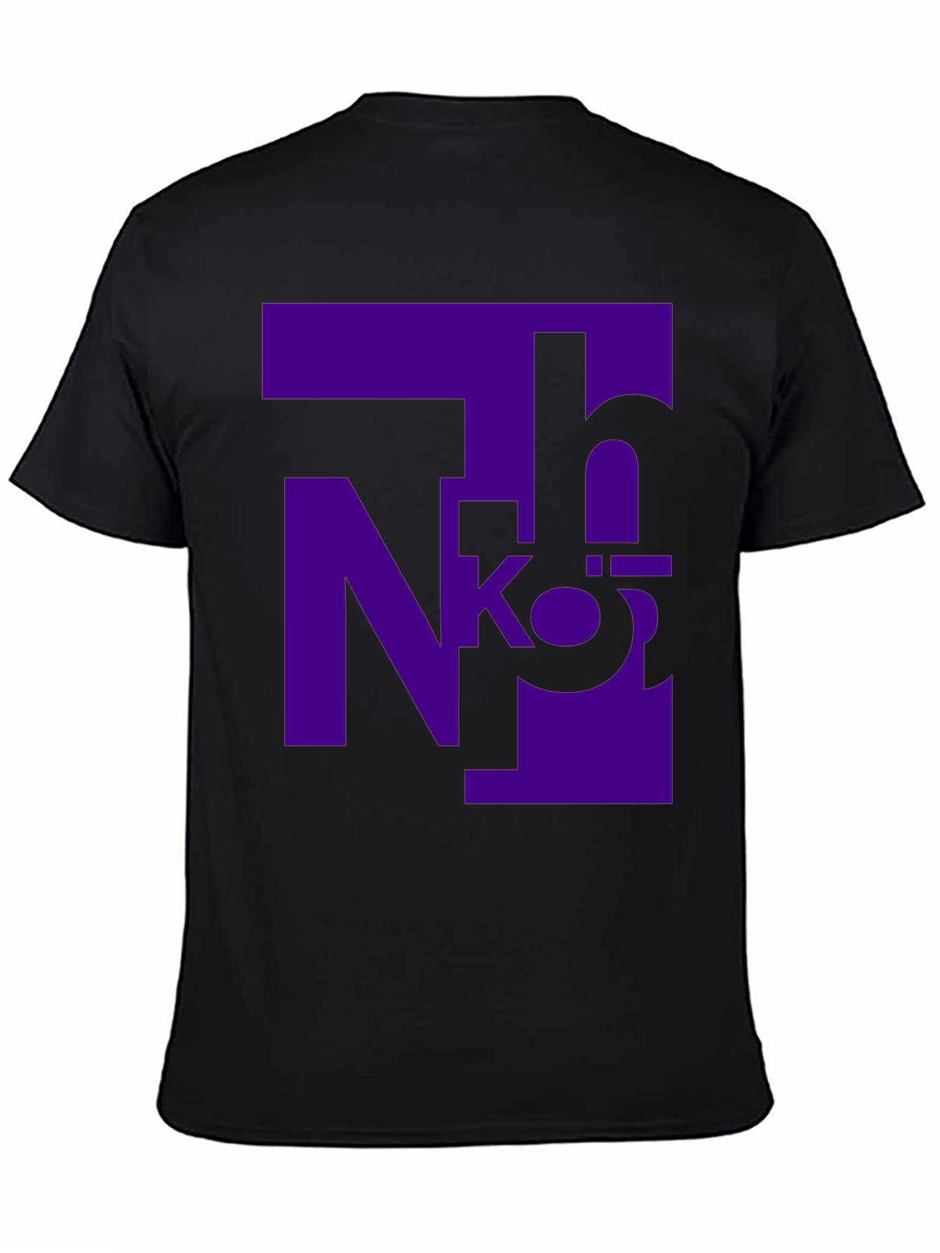 Abstract Purple Design Black T-Shirt