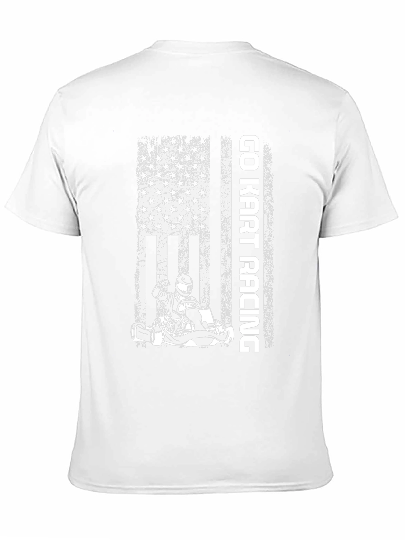 Go Kart Racing American Flag Graphic T-Shirt